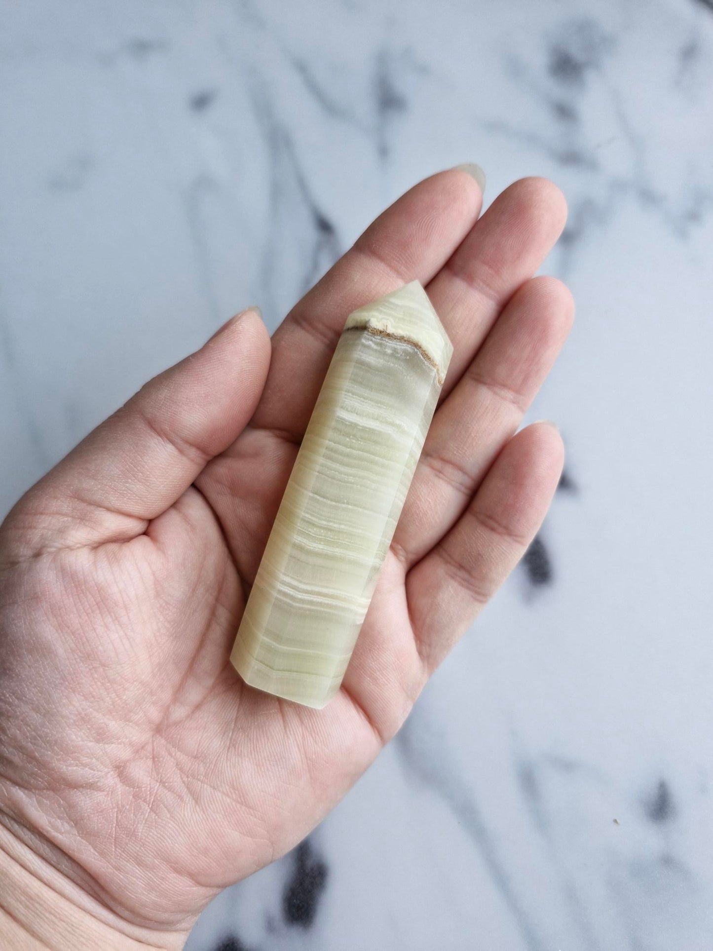 Banded Pistachio Calcite Tower