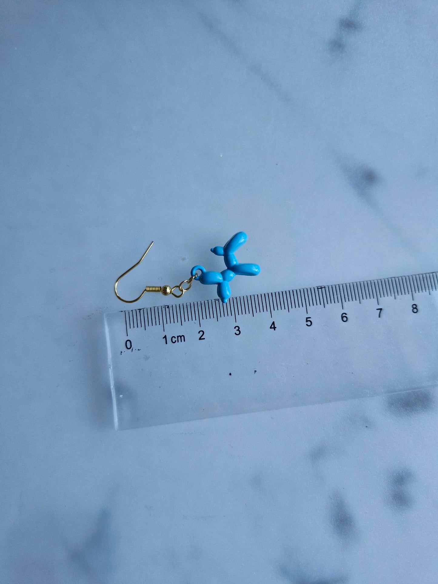 Stainless Steel Gold "Blue Balloon Dog" Earrings