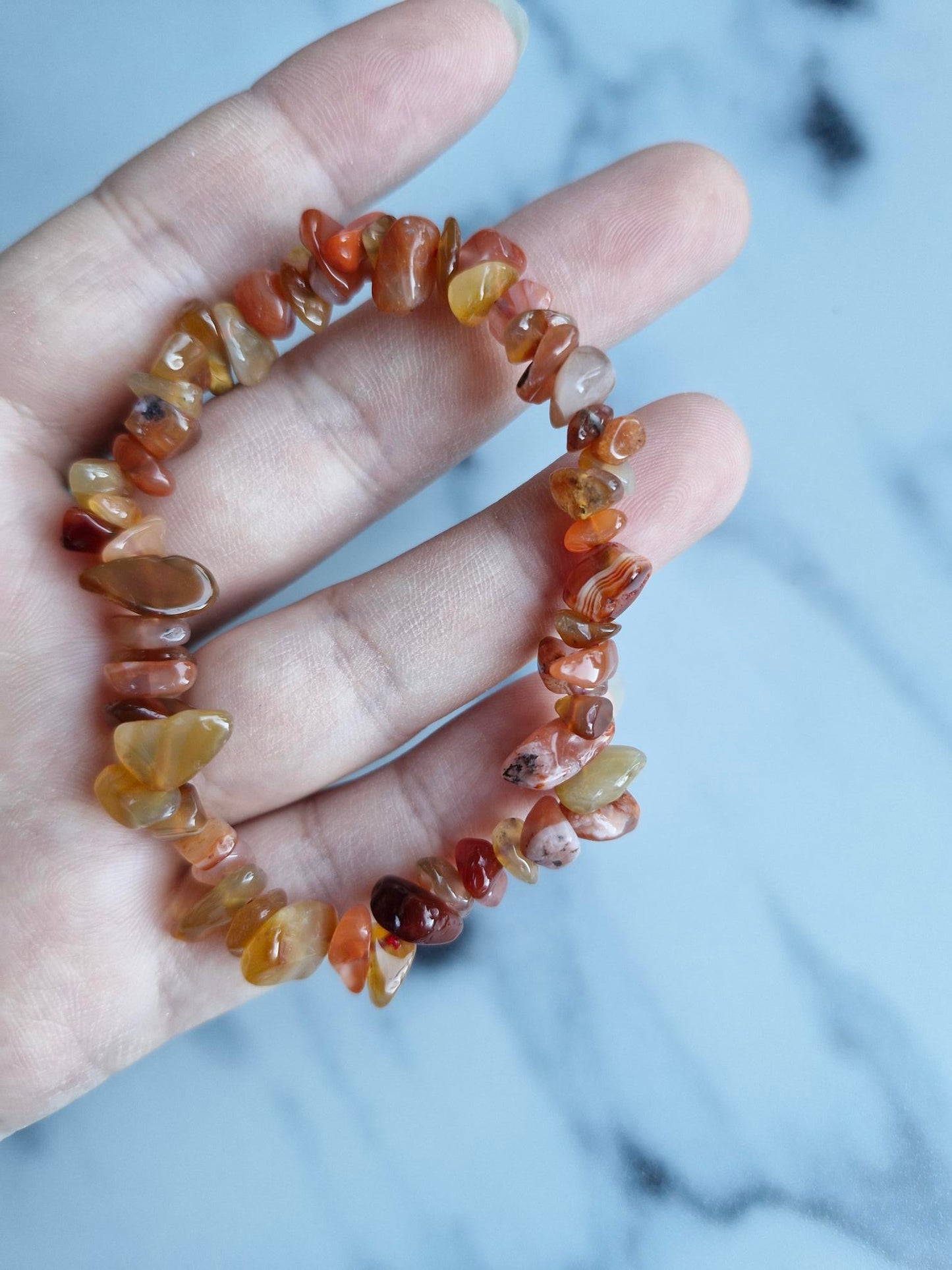 Carnelian Crystal Chip Bracelet