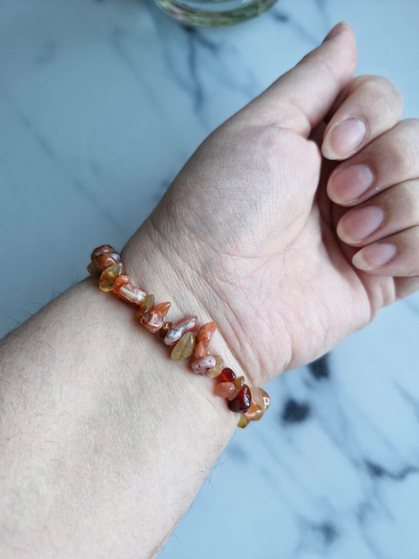 Carnelian Crystal Chip Bracelet