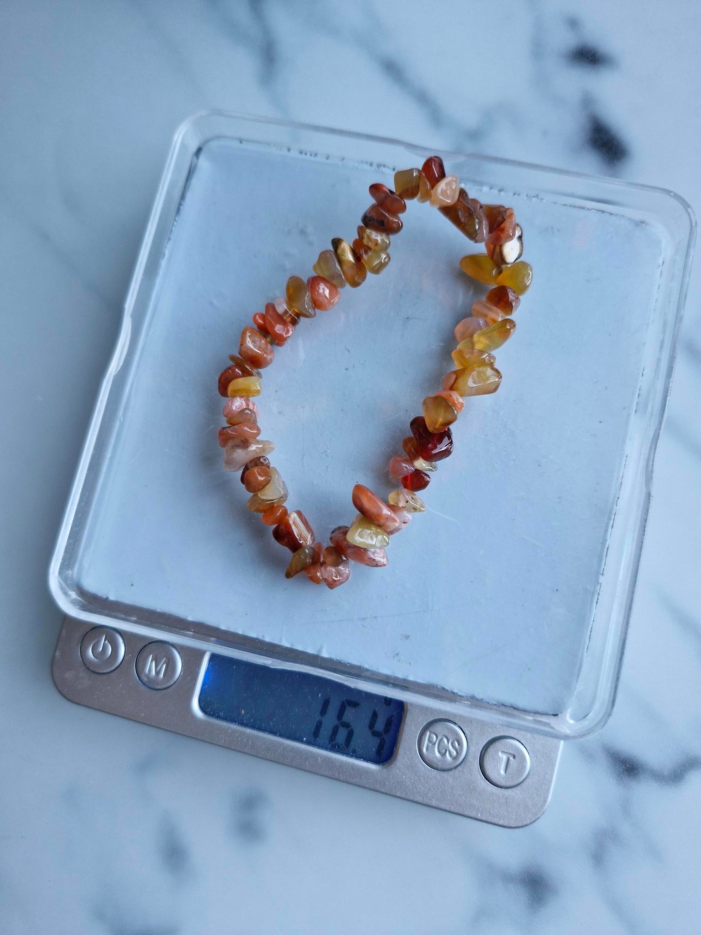 Carnelian Crystal Chip Bracelet