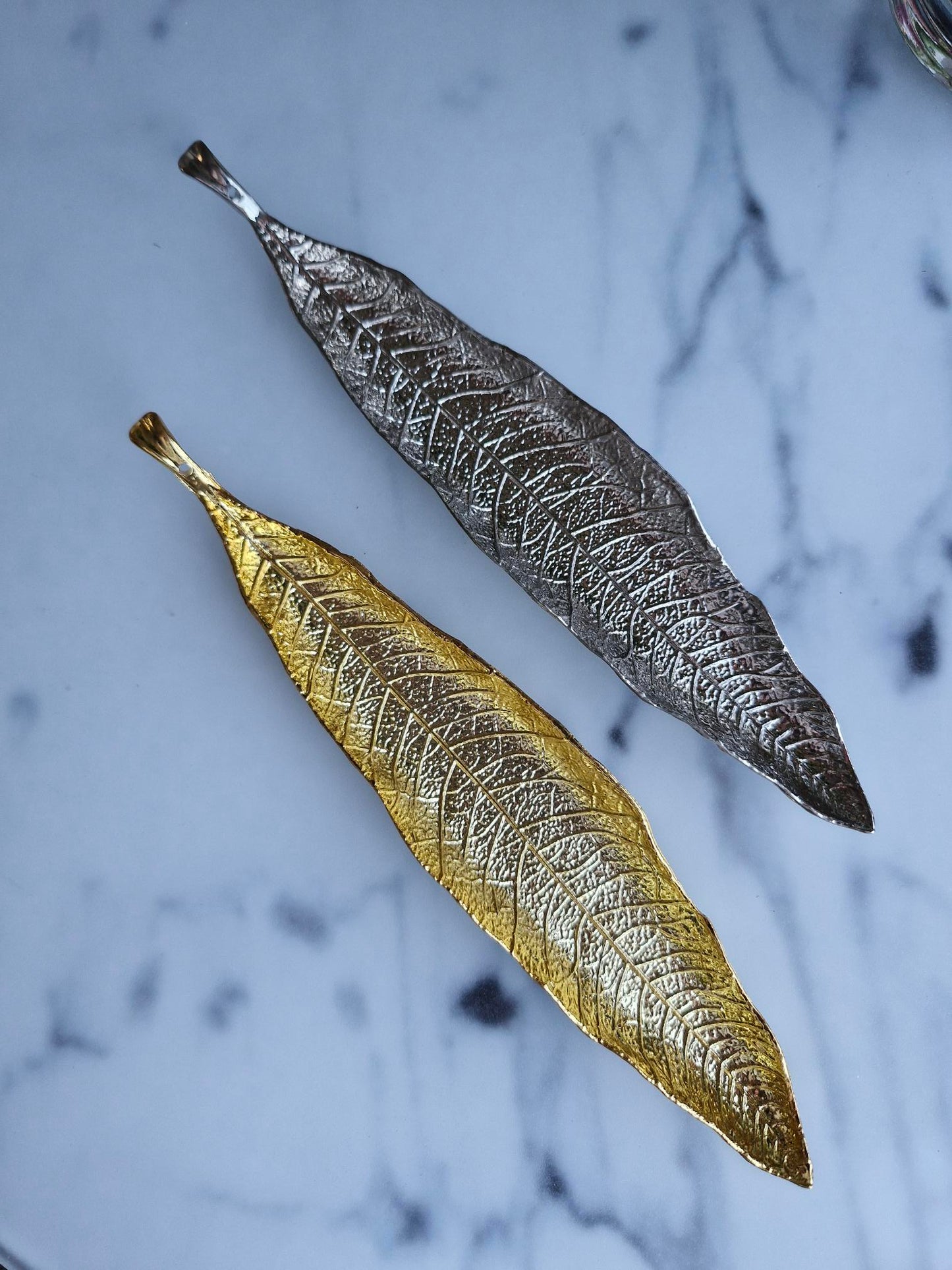 Metal Leaf-Shaped Incense and Trinket Holder
