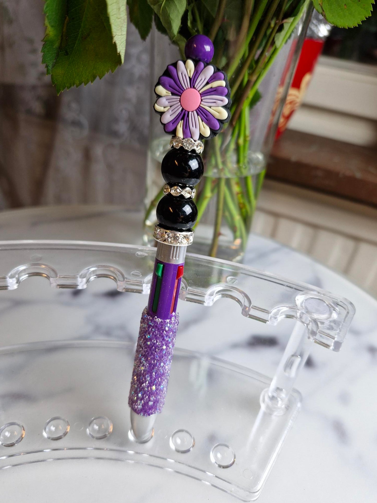 Fancy Pen - Purple Flower, Four Color Ink