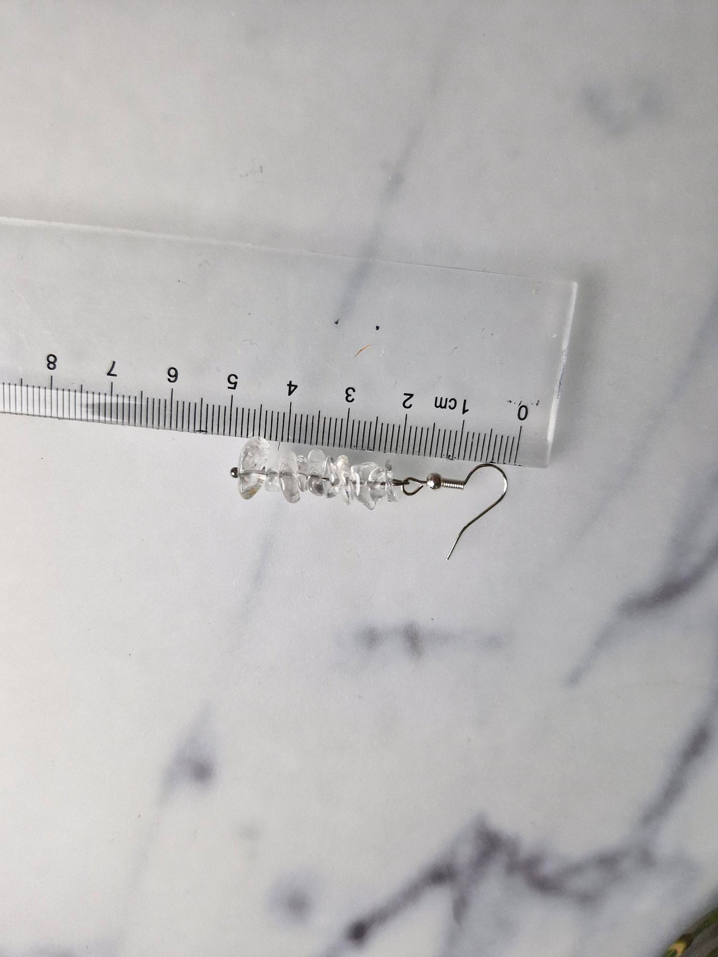 Stainless Steel Silver "Clear Quartz" Earrings