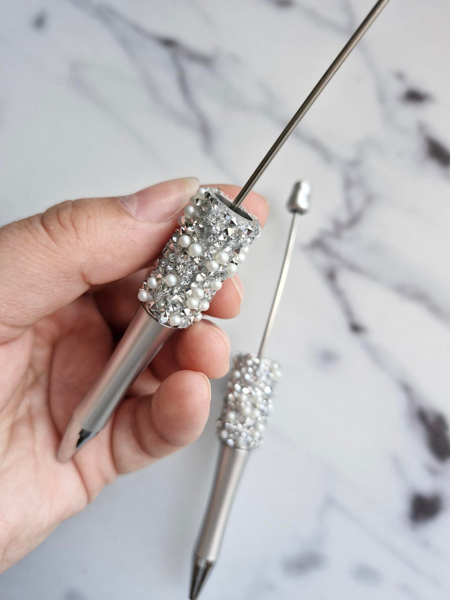 DIY Ballpoint Pen "Silver Sparkle"