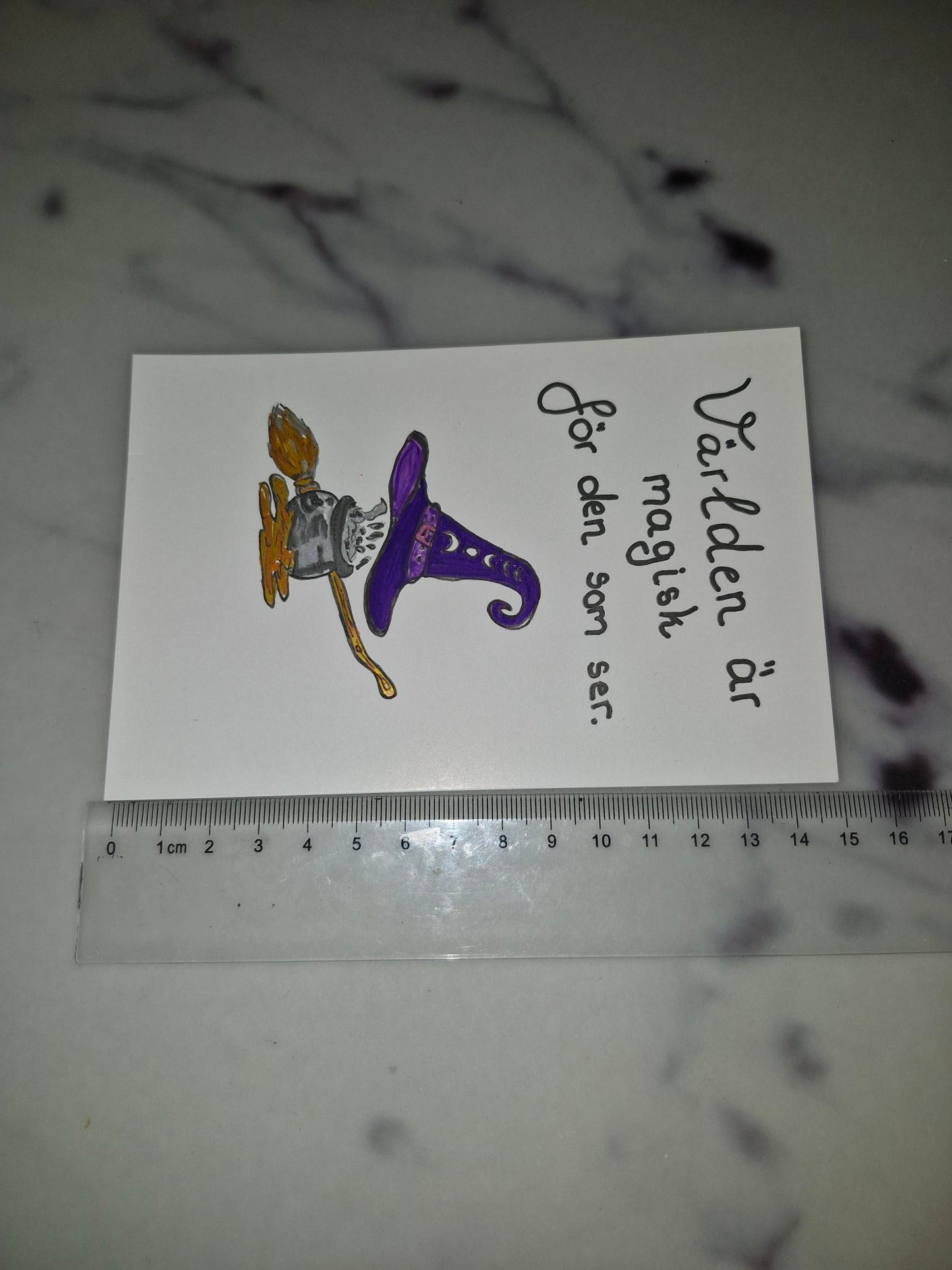 Unique Handmade Greeting Card "Världen"
