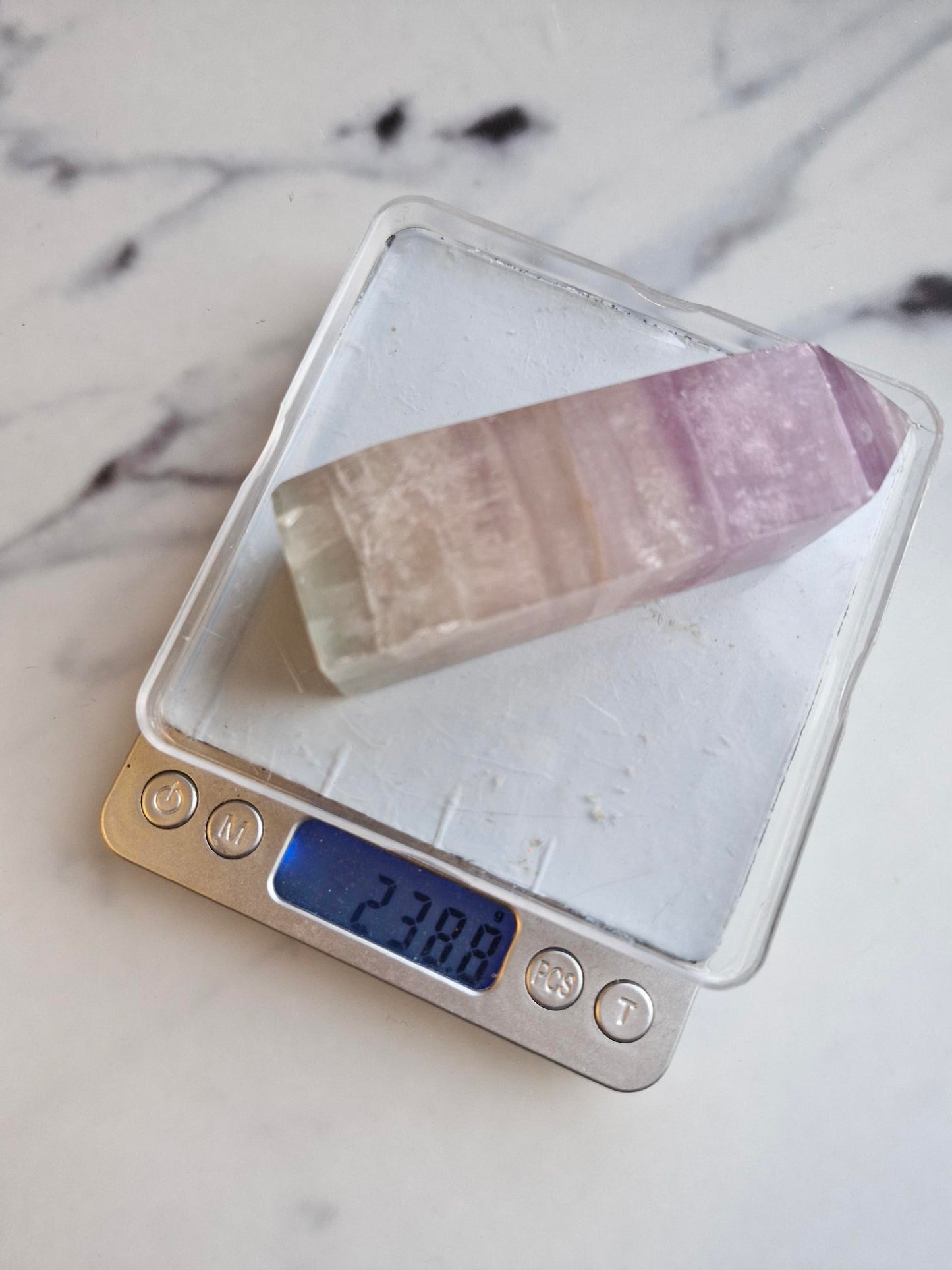 Multi Colored, Banded Fluorite Tower