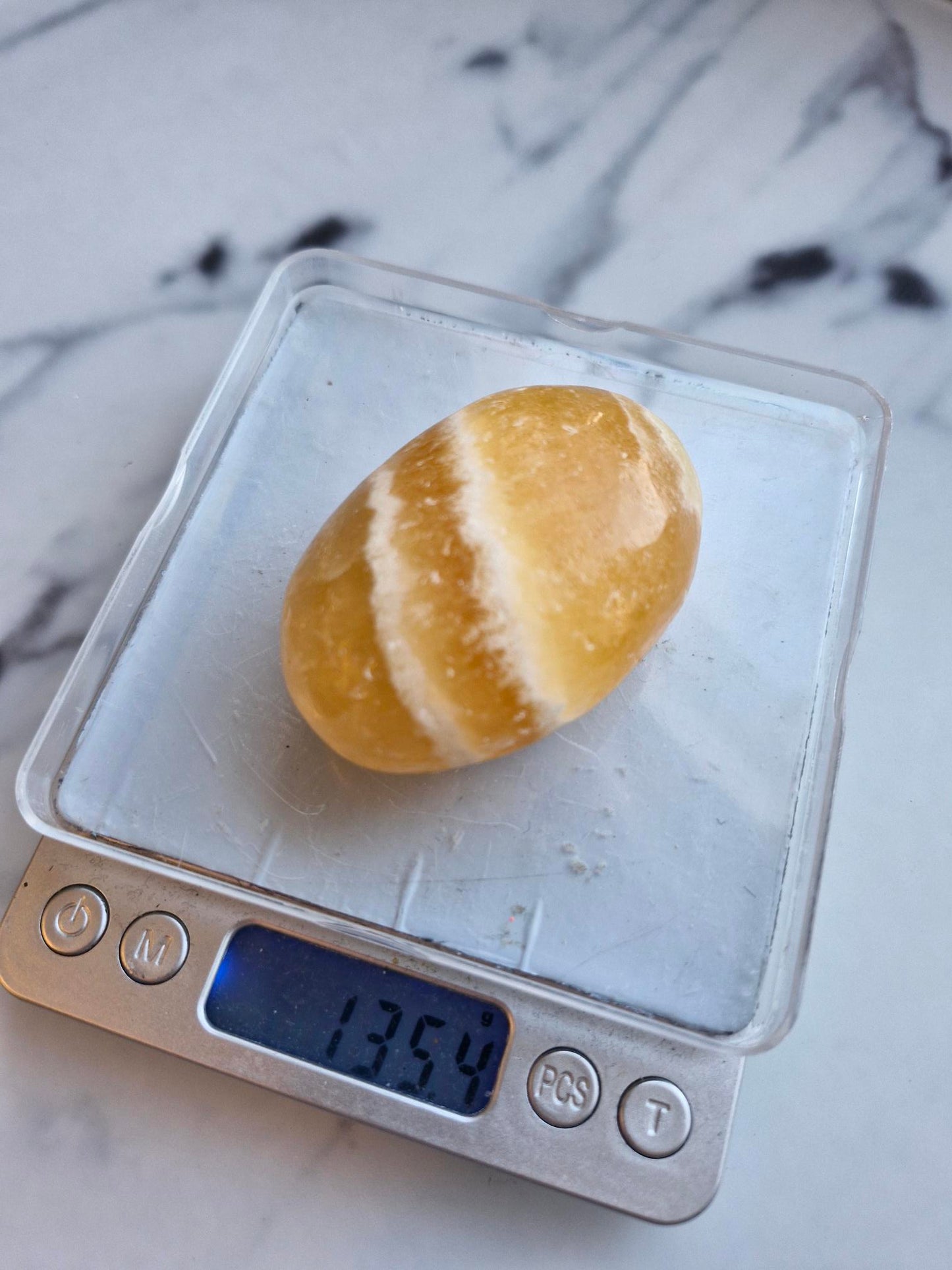 Orange Calcite Palmstone (Opt. A)