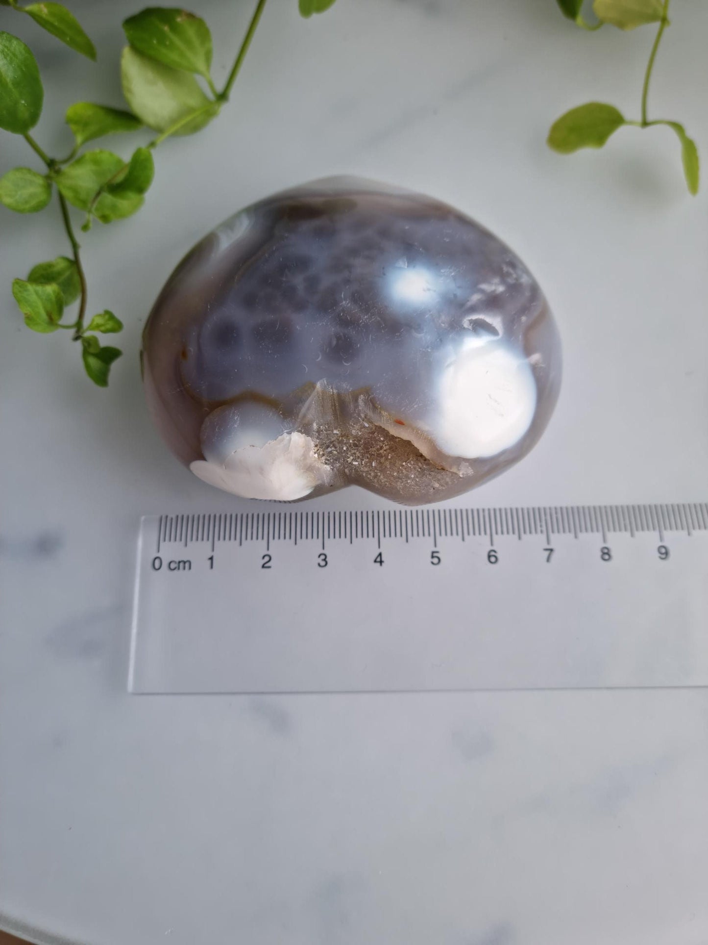 Druzy, Banded Orca Agate Heart