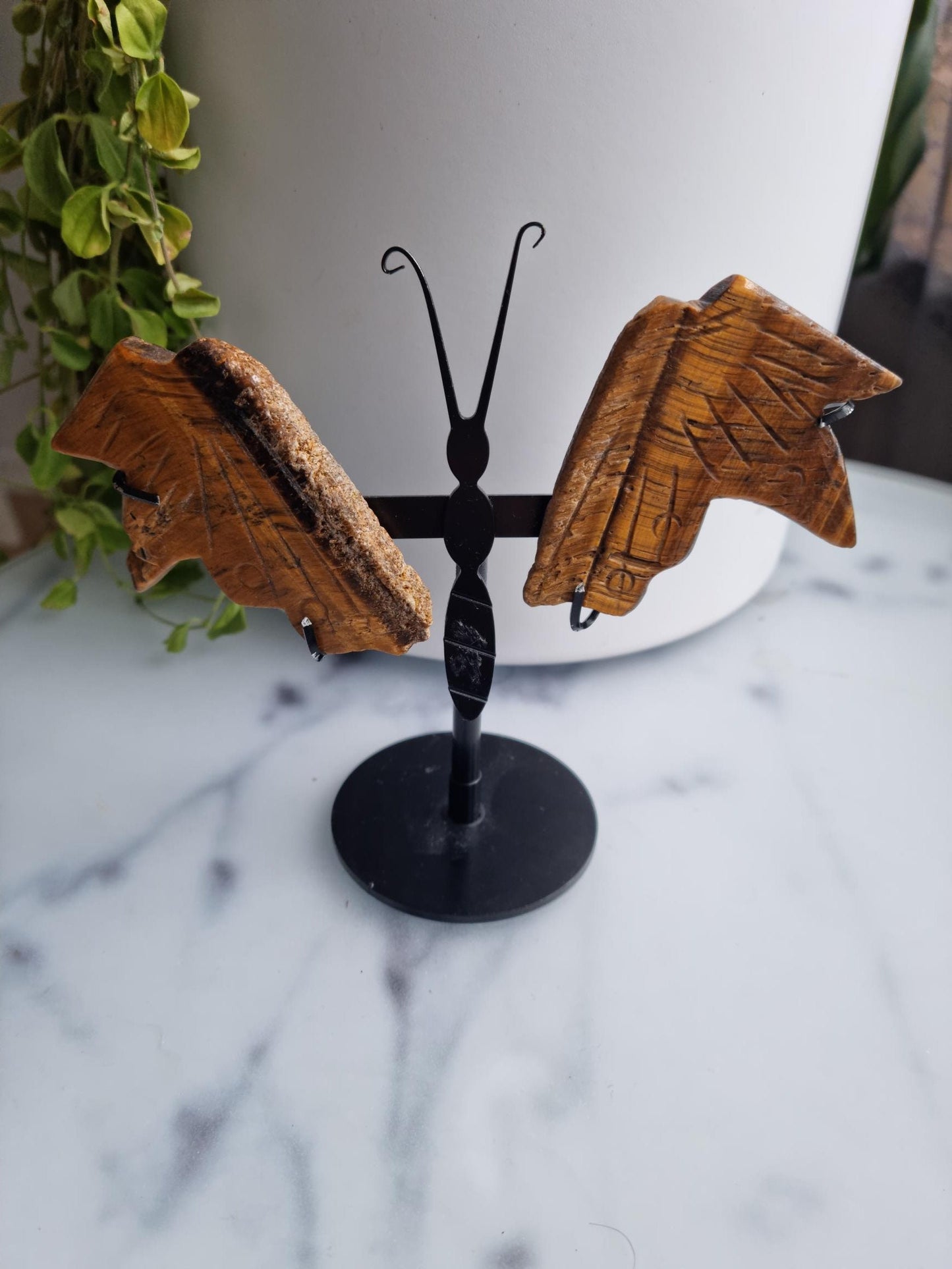 Tiger's Eye Butterfly Wings on A Stand, (Imperfect)