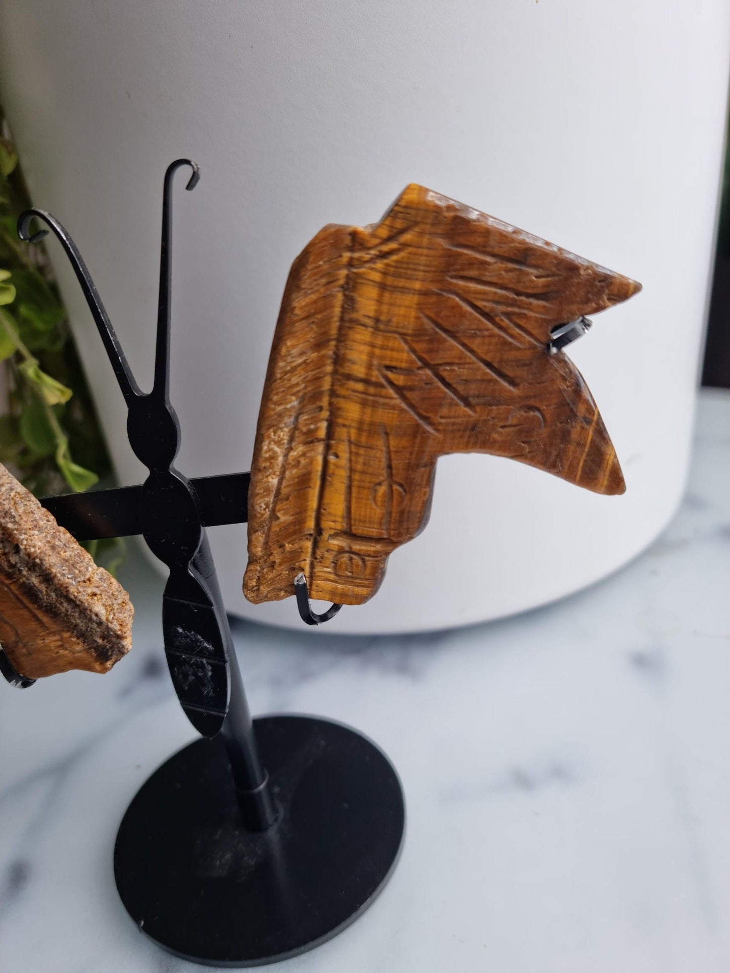 Tiger's Eye Butterfly Wings on A Stand, (Imperfect)