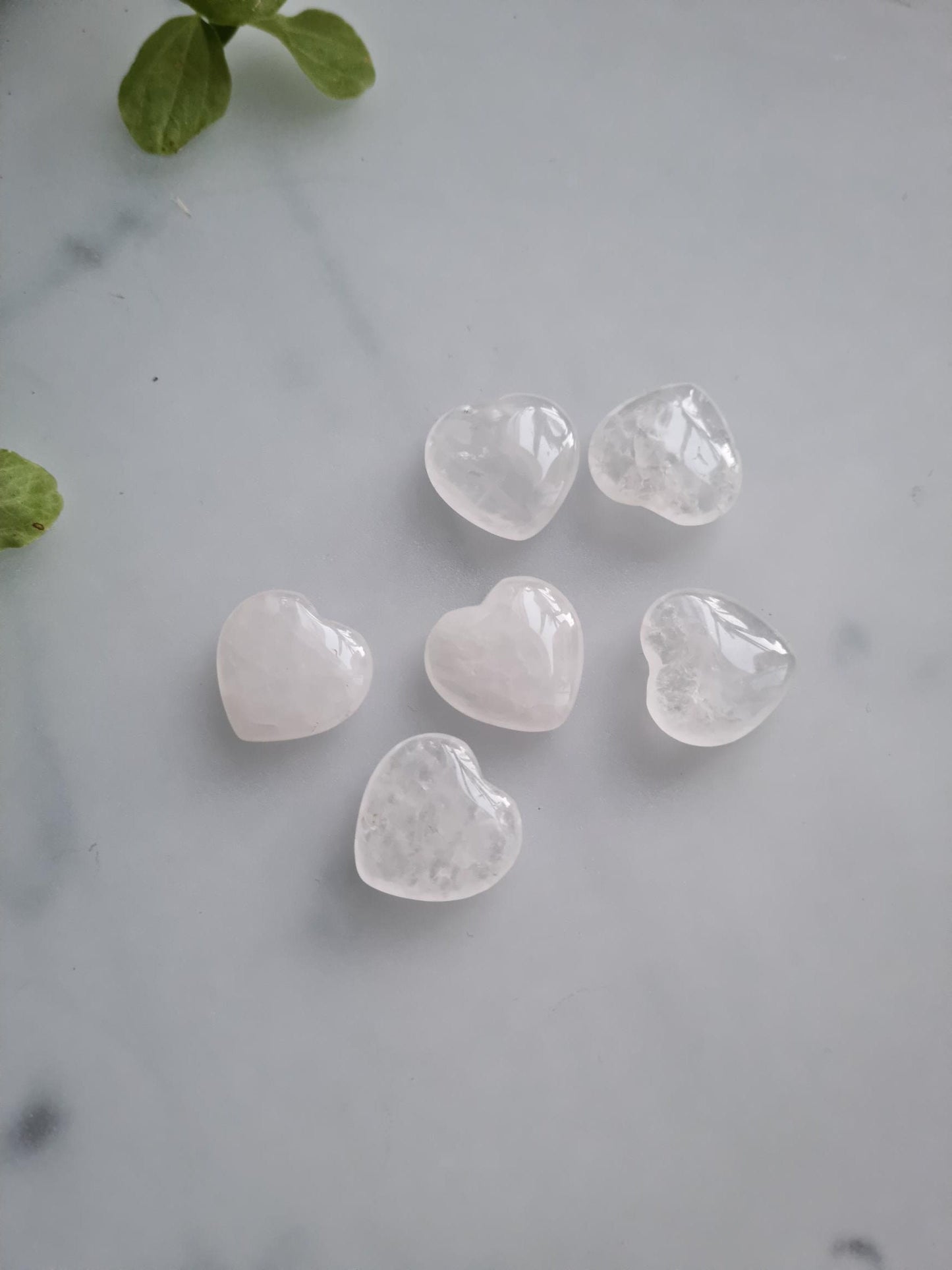 One (1) Clear Quartz Mini Heart