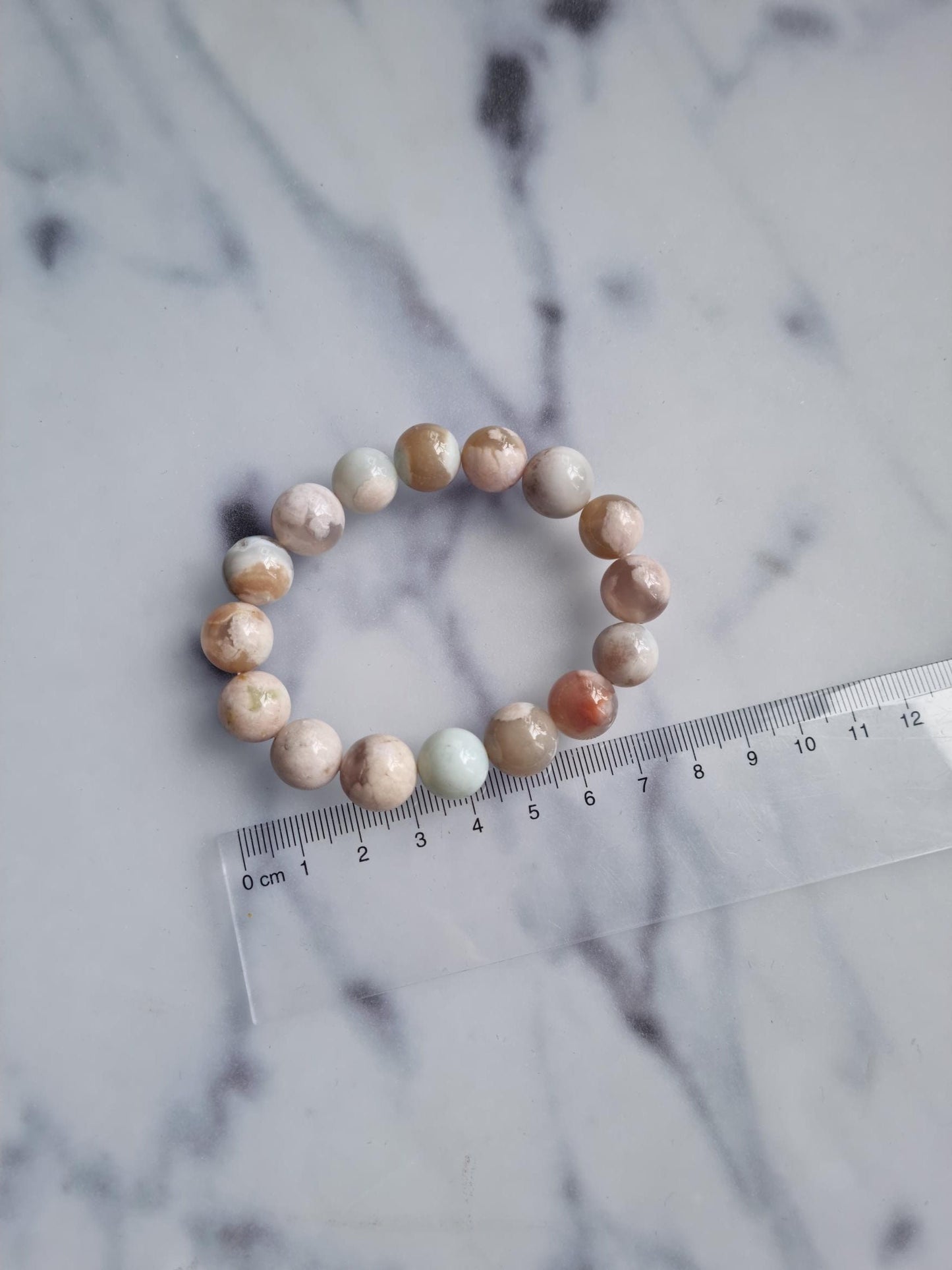 Gorgeous Green Flower Agate Bracelet
