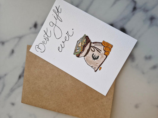 Unique Handmade Greeting Card "Money" with Envelope