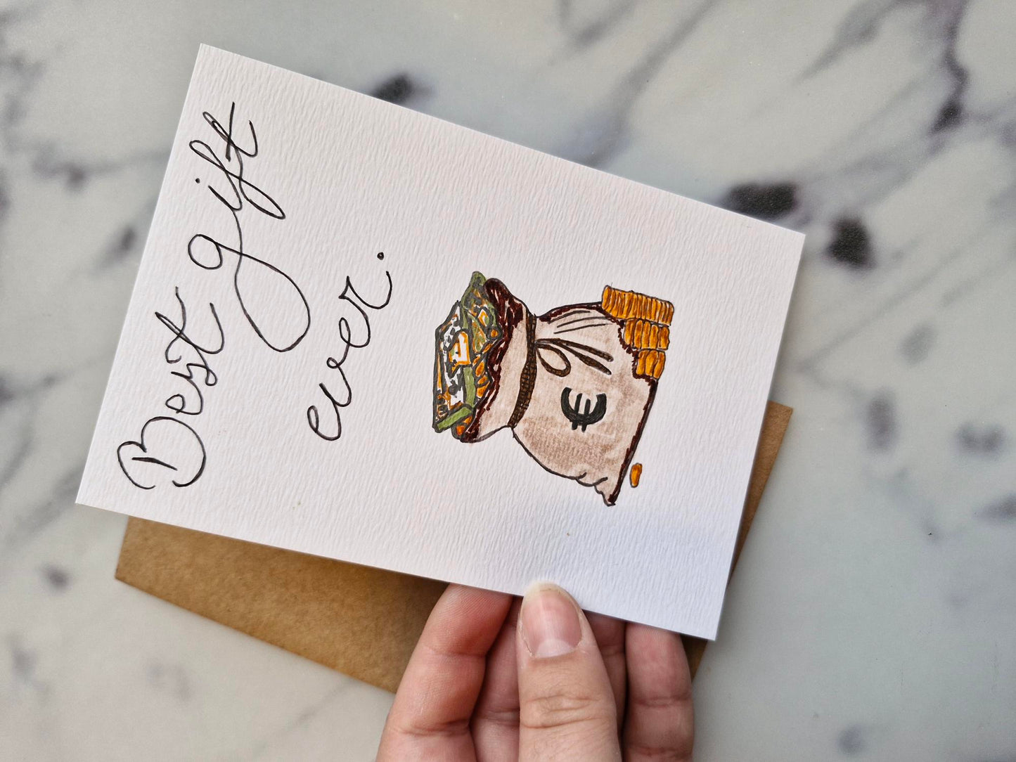 Unique Handmade Greeting Card "Money" with Envelope