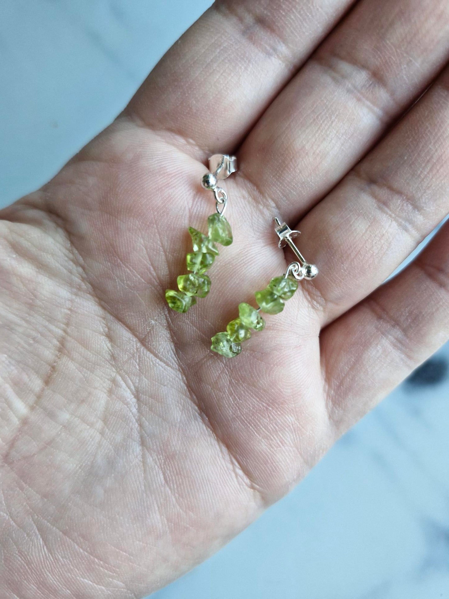 925 Sterling Silver Earrings with Peridot