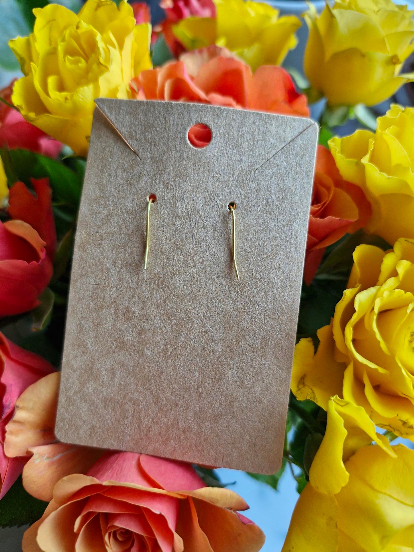 Stainless Steel Gold "Black Rose" Earrings