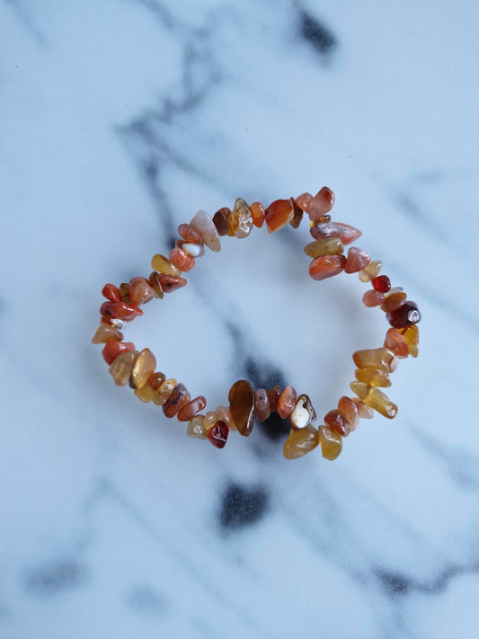Carnelian Crystal Chip Bracelet