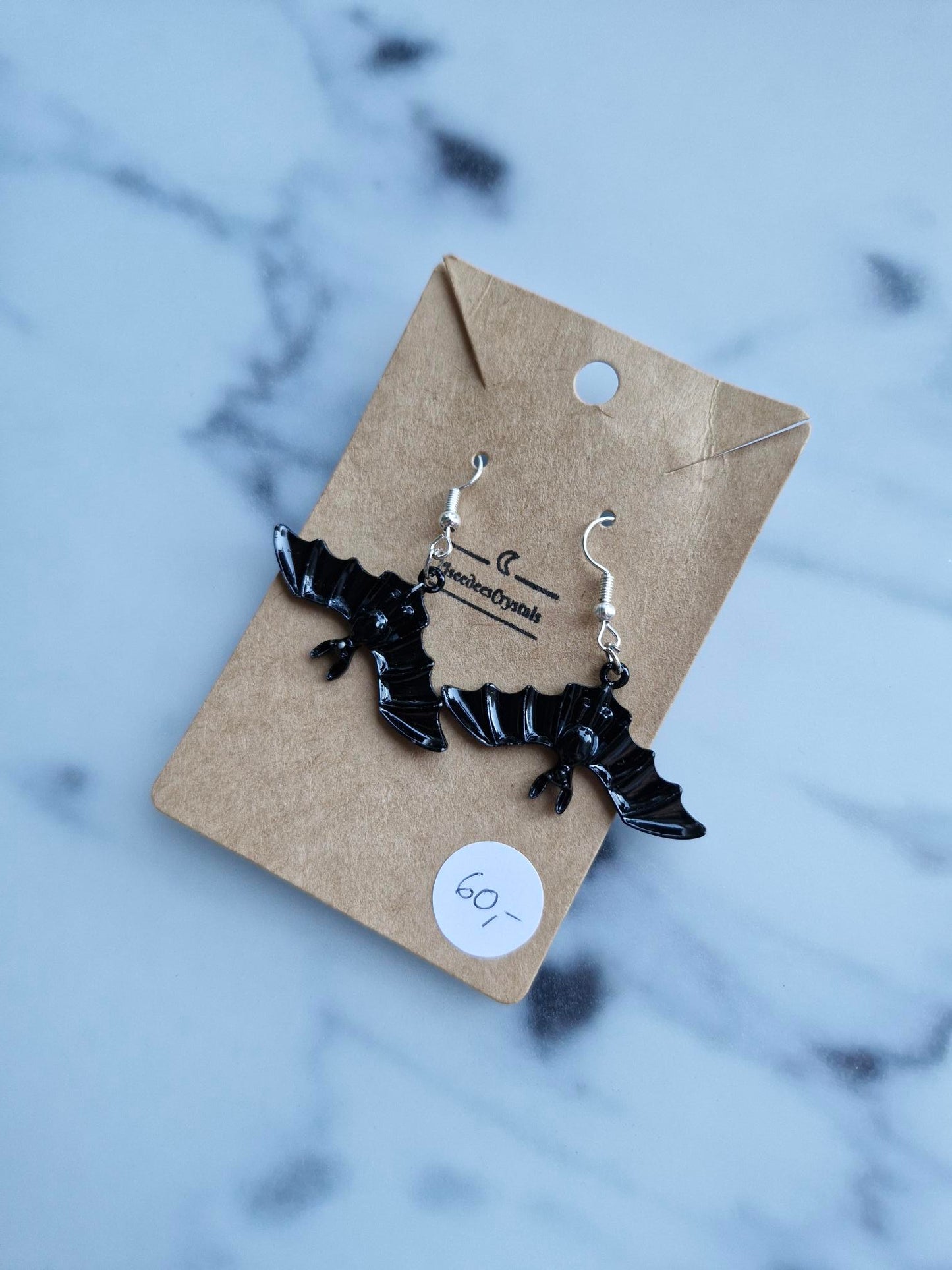 Stainless Steel Silver "Bat" Earrings