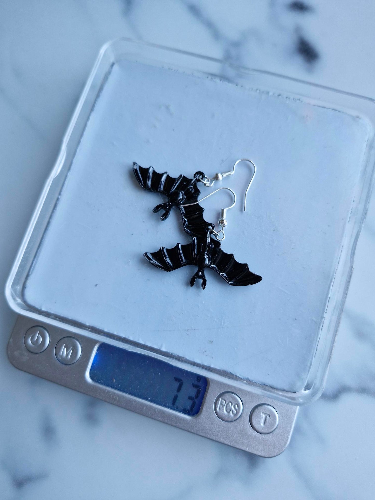 Stainless Steel Silver "Bat" Earrings