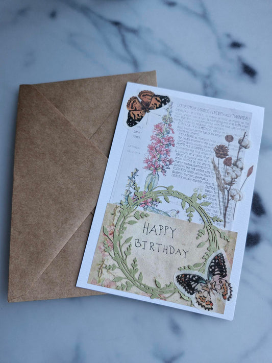 Unique Handmade Greeting Card "Happy Birthday" with Envelope