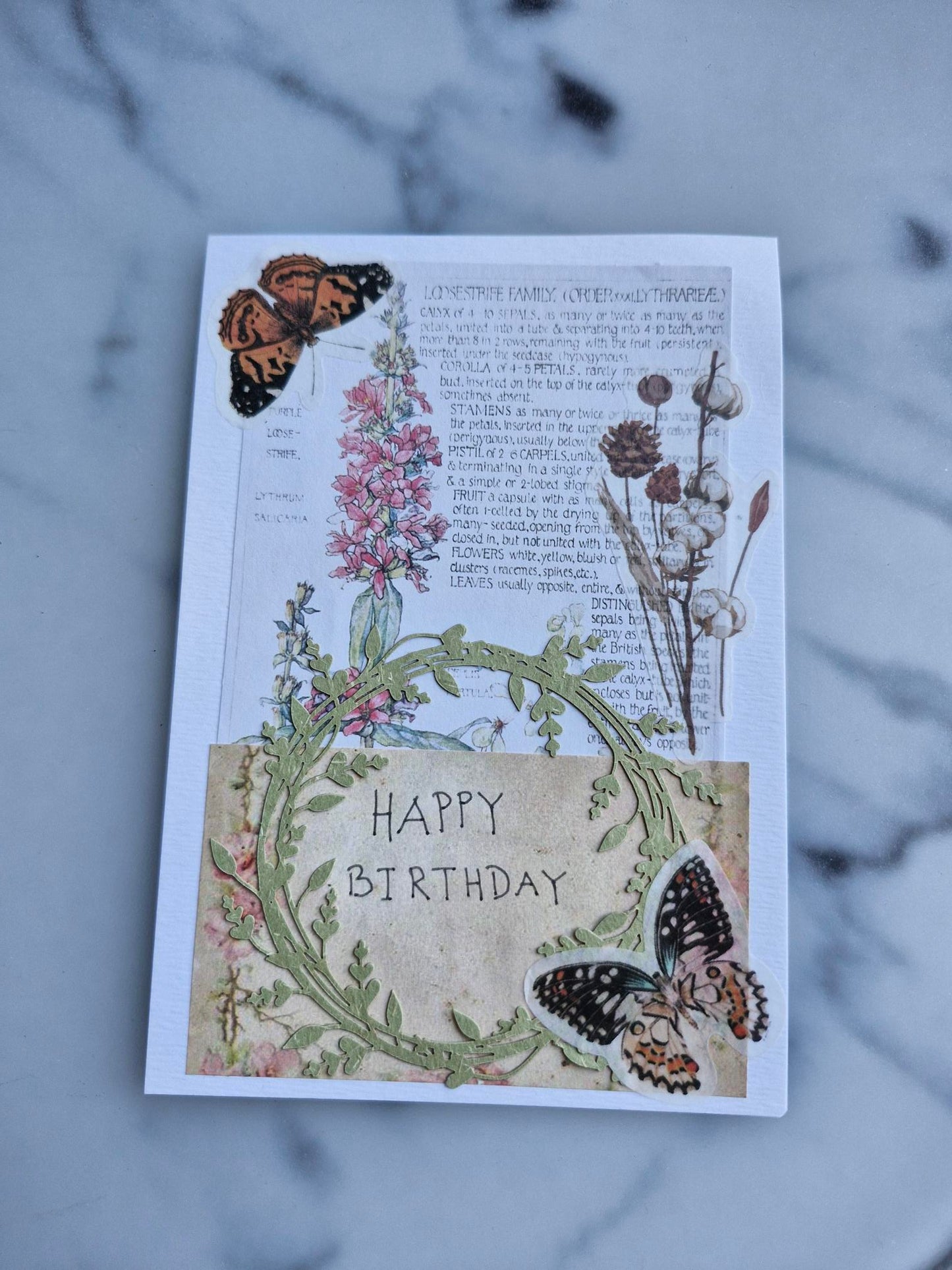Unique Handmade Greeting Card "Happy Birthday" with Envelope