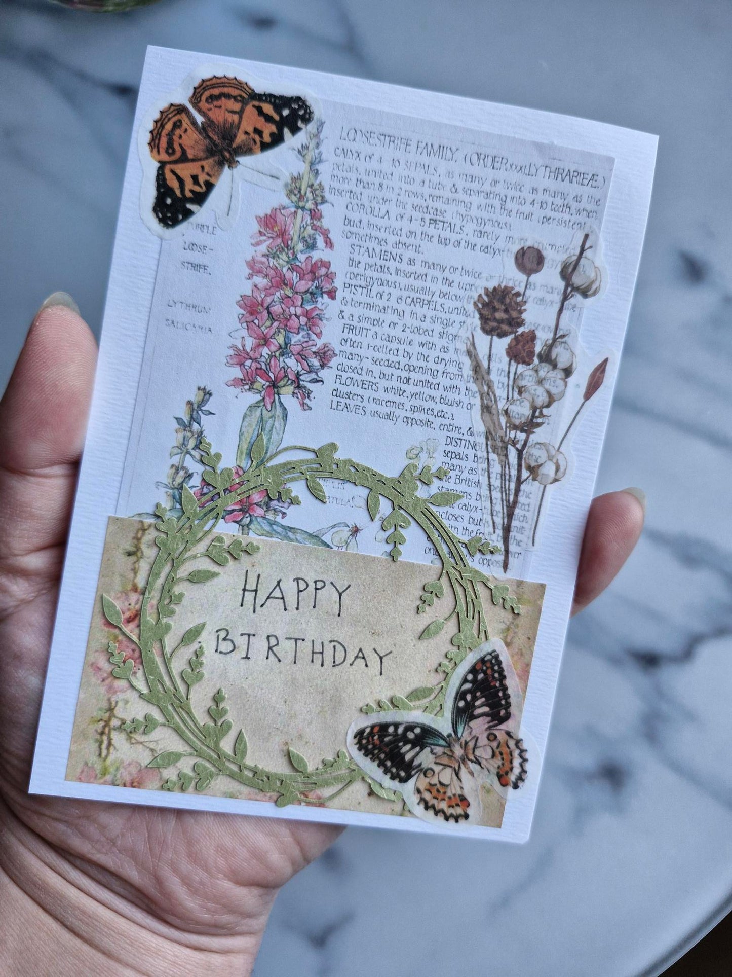 Unique Handmade Greeting Card "Happy Birthday" with Envelope