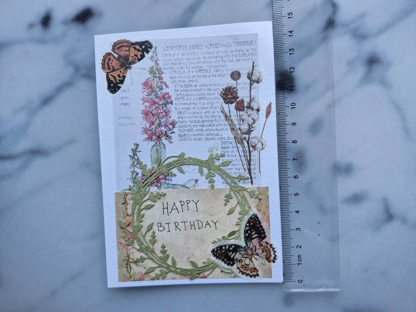 Unique Handmade Greeting Card "Happy Birthday" with Envelope