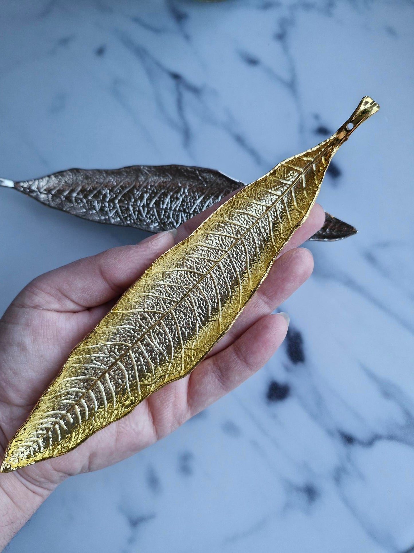 Metal Leaf-Shaped Incense and Trinket Holder