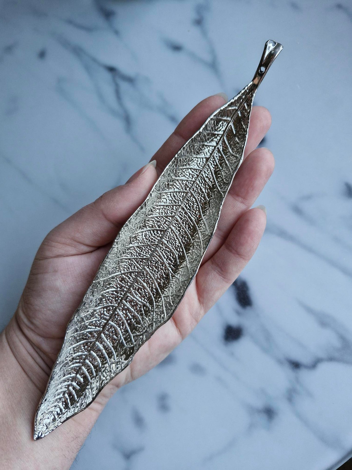 Metal Leaf-Shaped Incense and Trinket Holder
