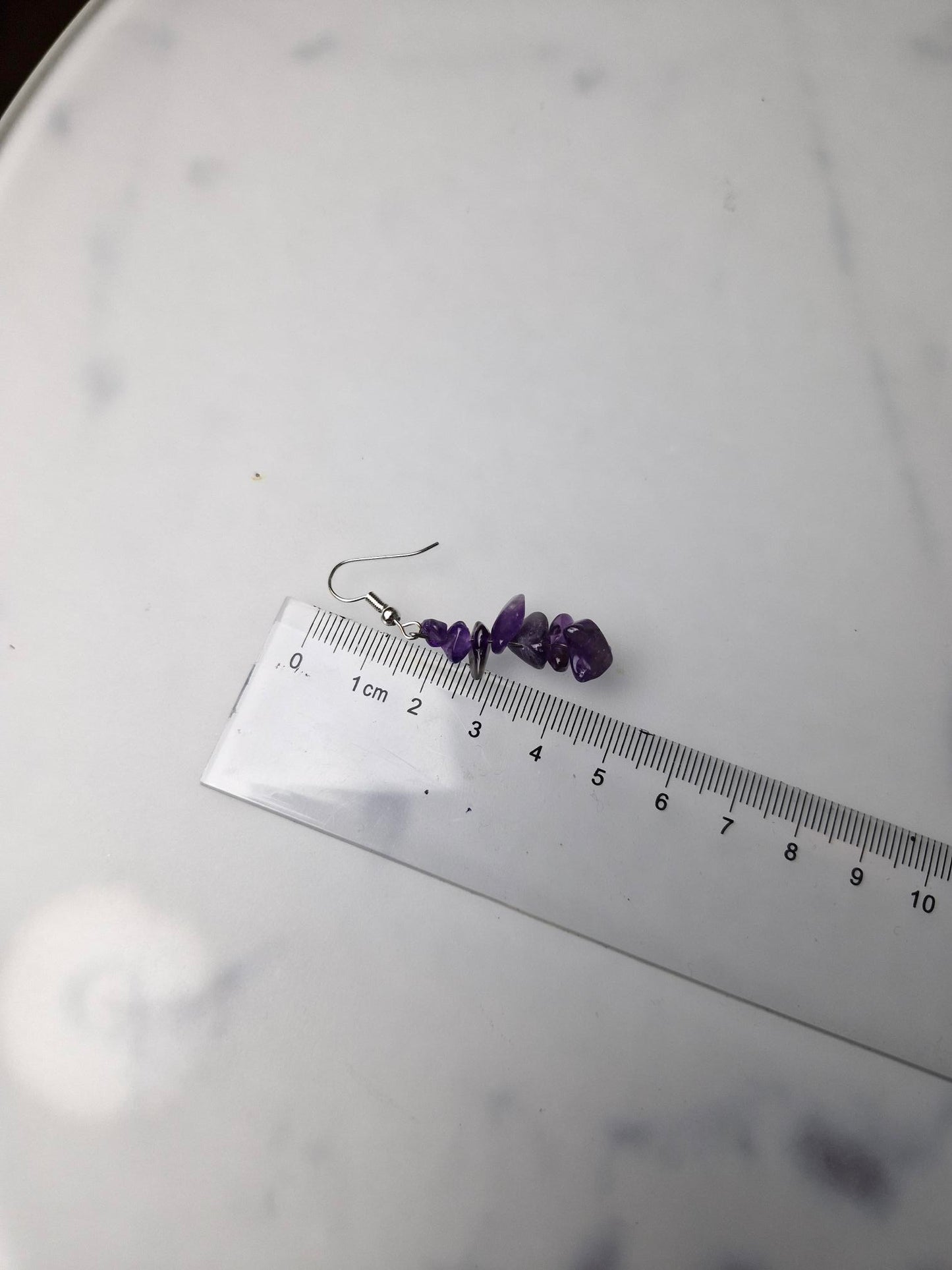 Stainless Steel Silver "Amethyst" Earrings