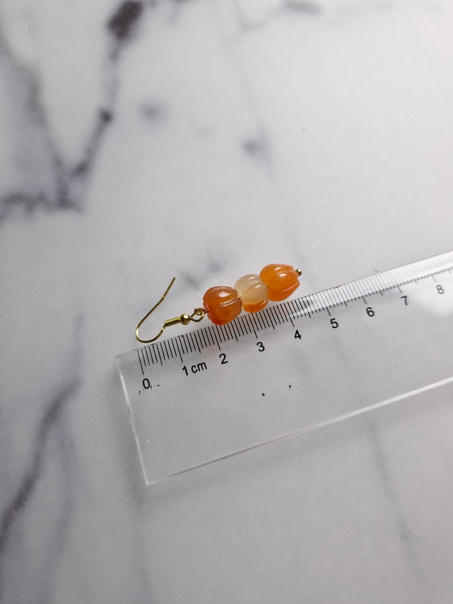Stainless Steel Gold "Gold Silk Jade Pumpkin" Earrings