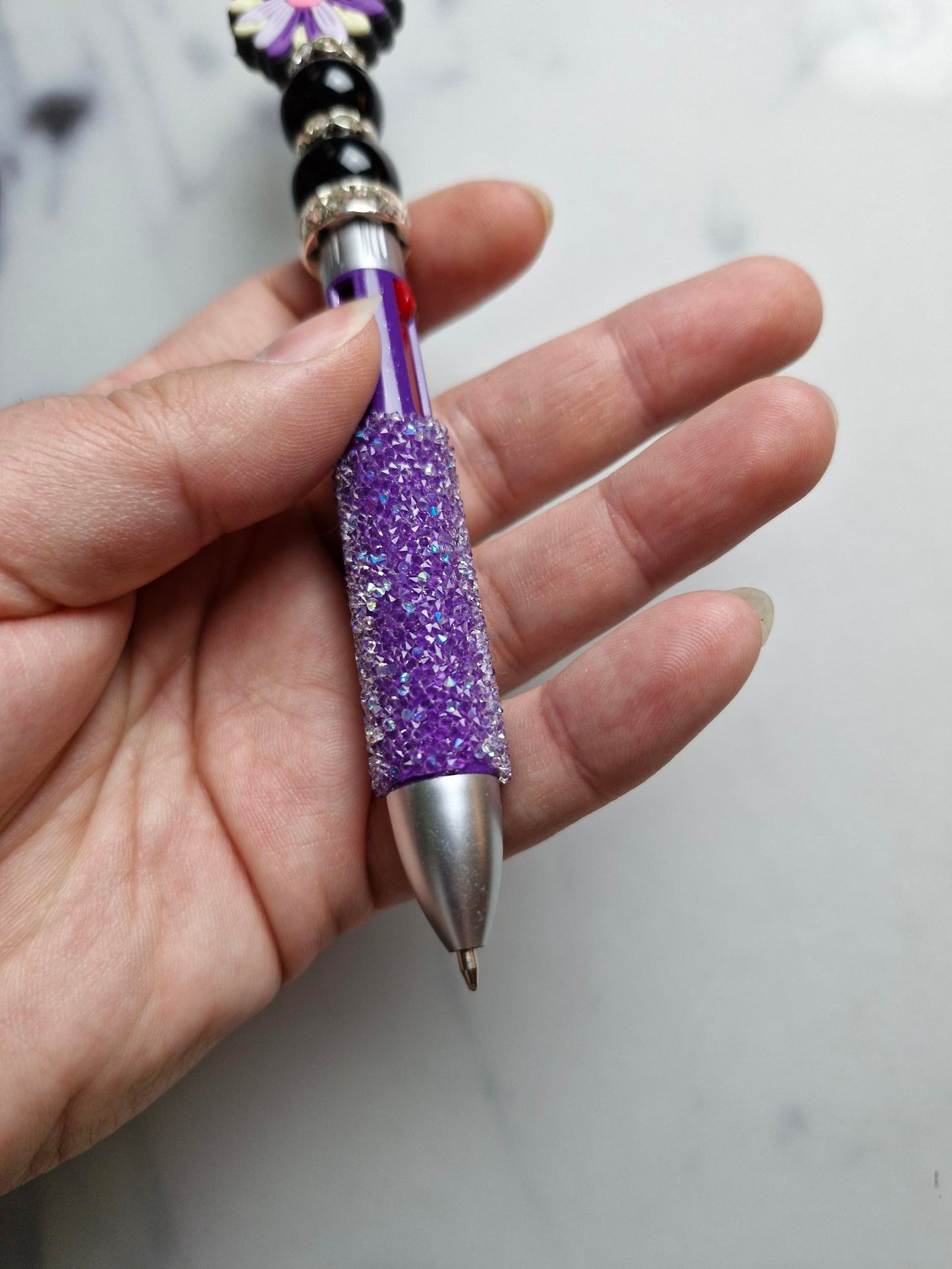 Fancy Pen - Purple Flower, Four Color Ink