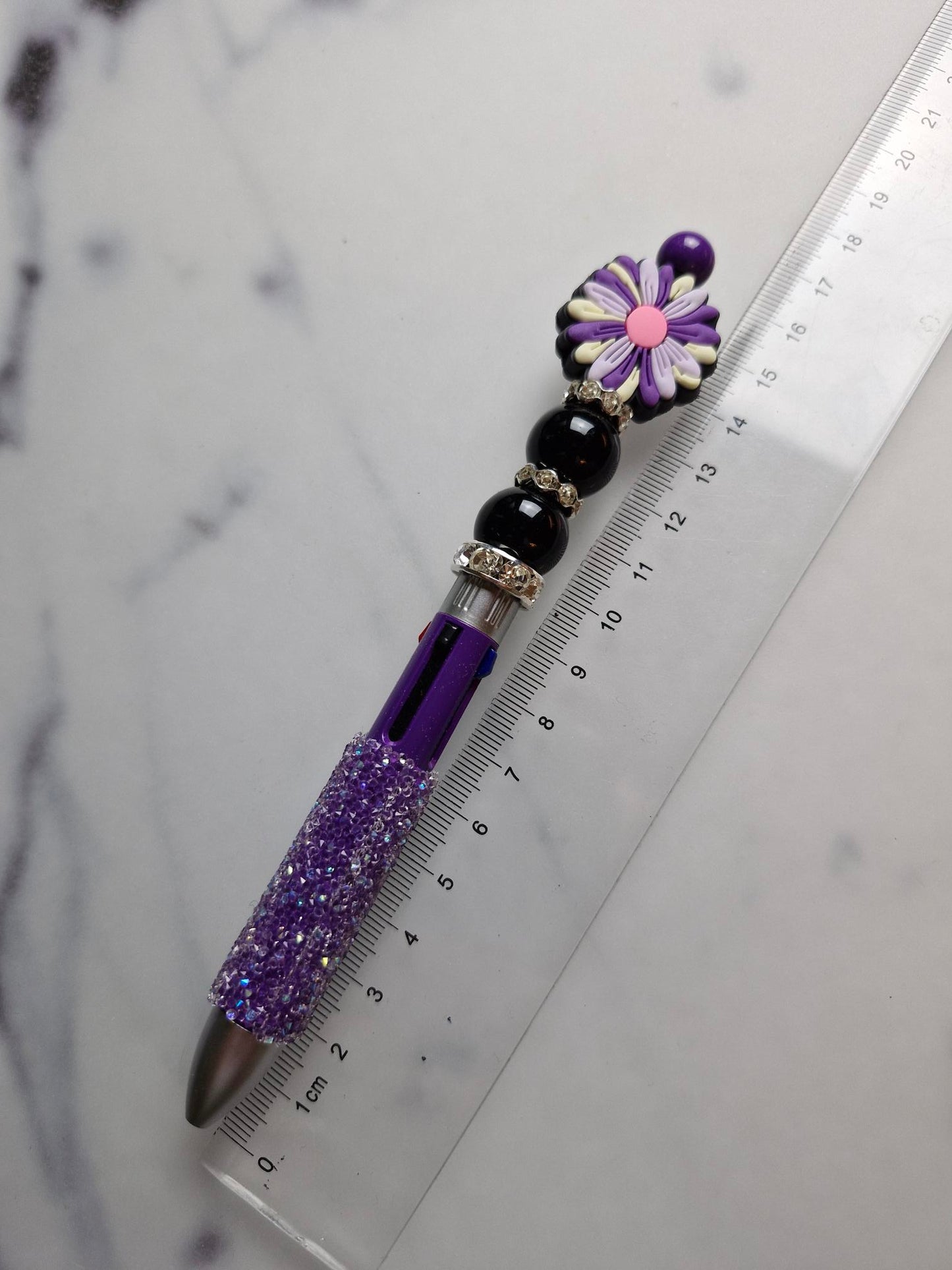 Fancy Pen - Purple Flower, Four Color Ink