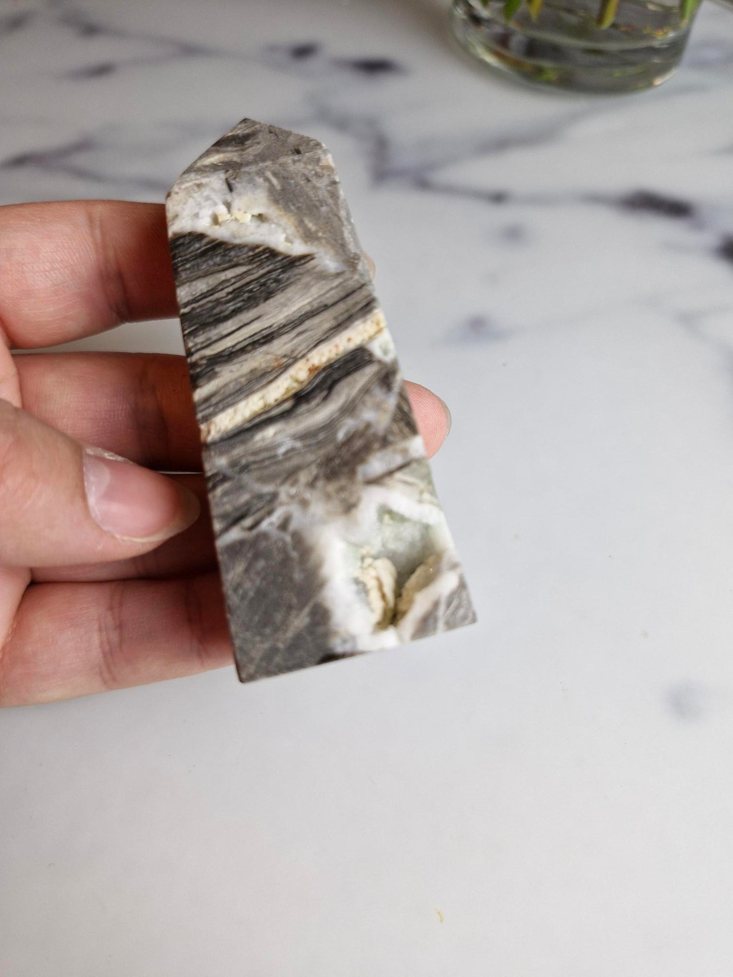 Sphalerite Tower with Sparkling Druzy