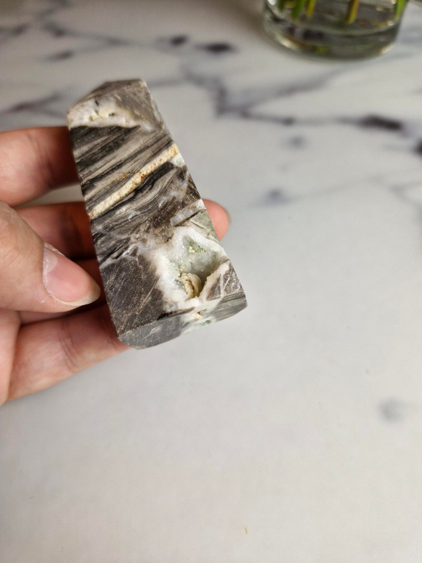 Sphalerite Tower with Sparkling Druzy