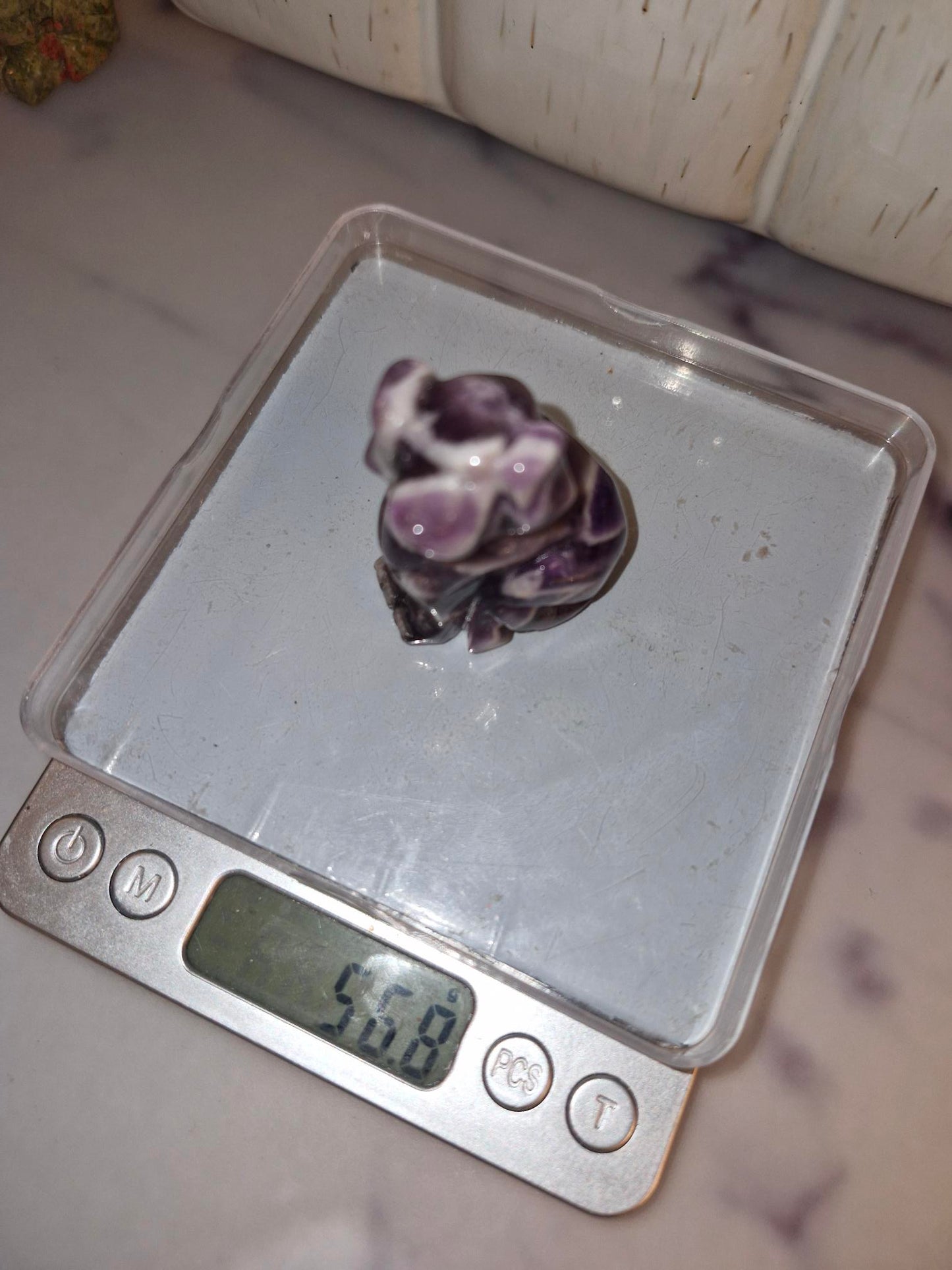 Beautiful Crystal Dog Carving - Dream Amethyst/Kiwi Jasper/Crazy Lace/Unikite