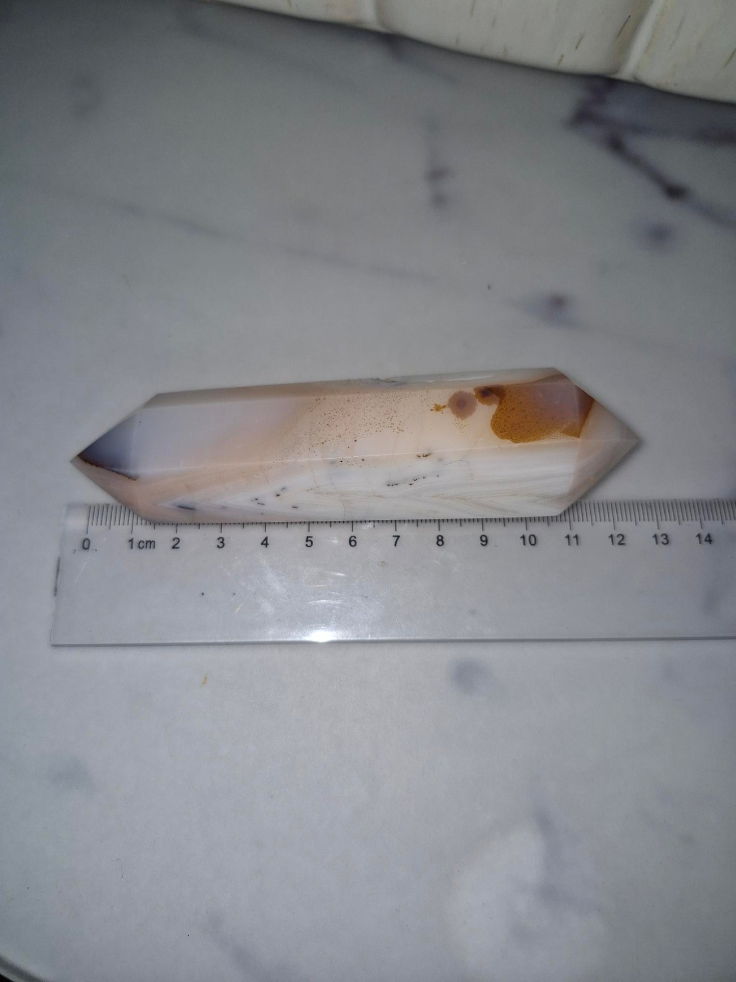 Banded Agate Wand filled with Dendrites