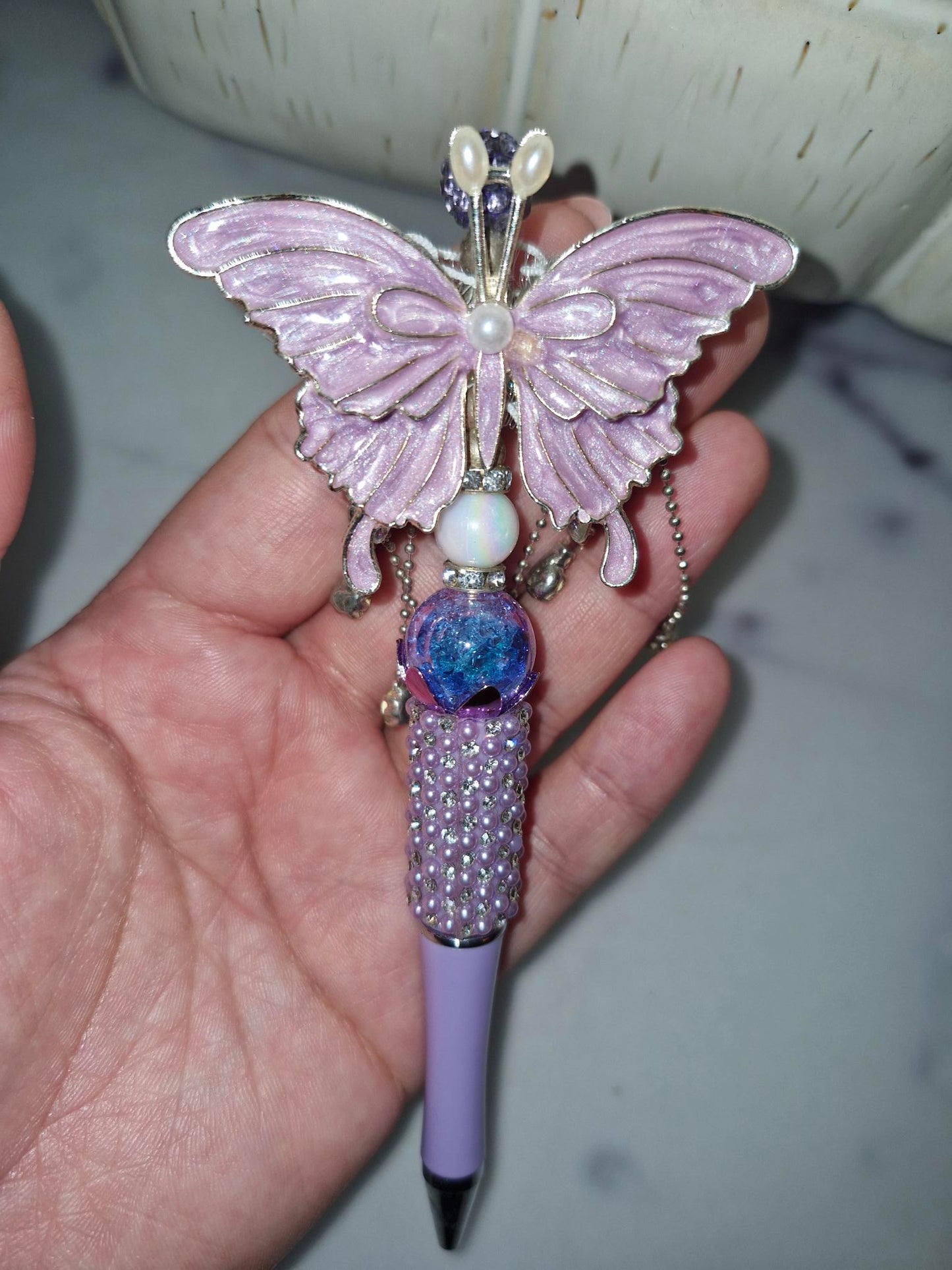 Custom Ballpoint Pen - Purple Butterfly