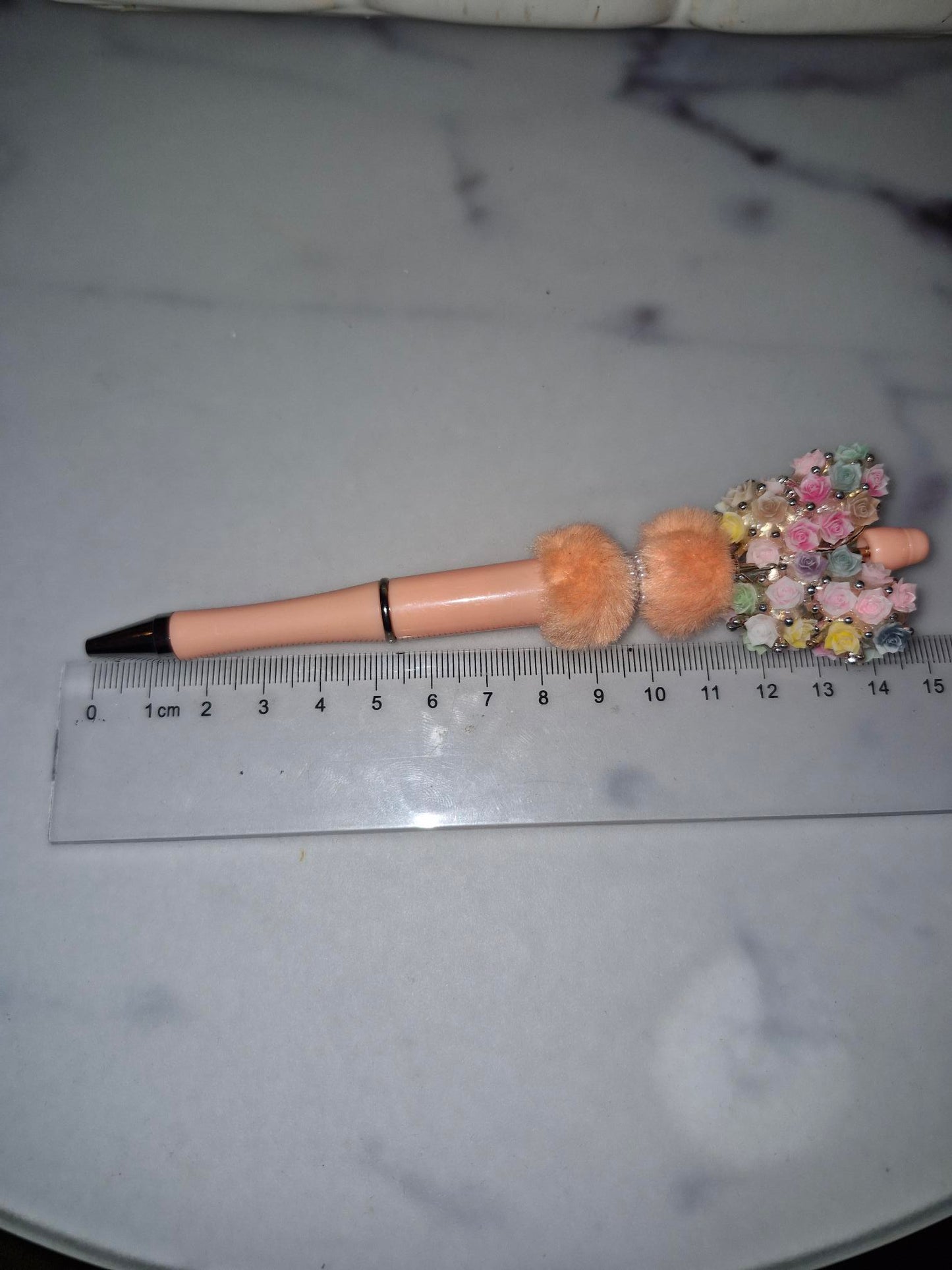 Custom Ballpoint Pen - Peach Flower Butterfly