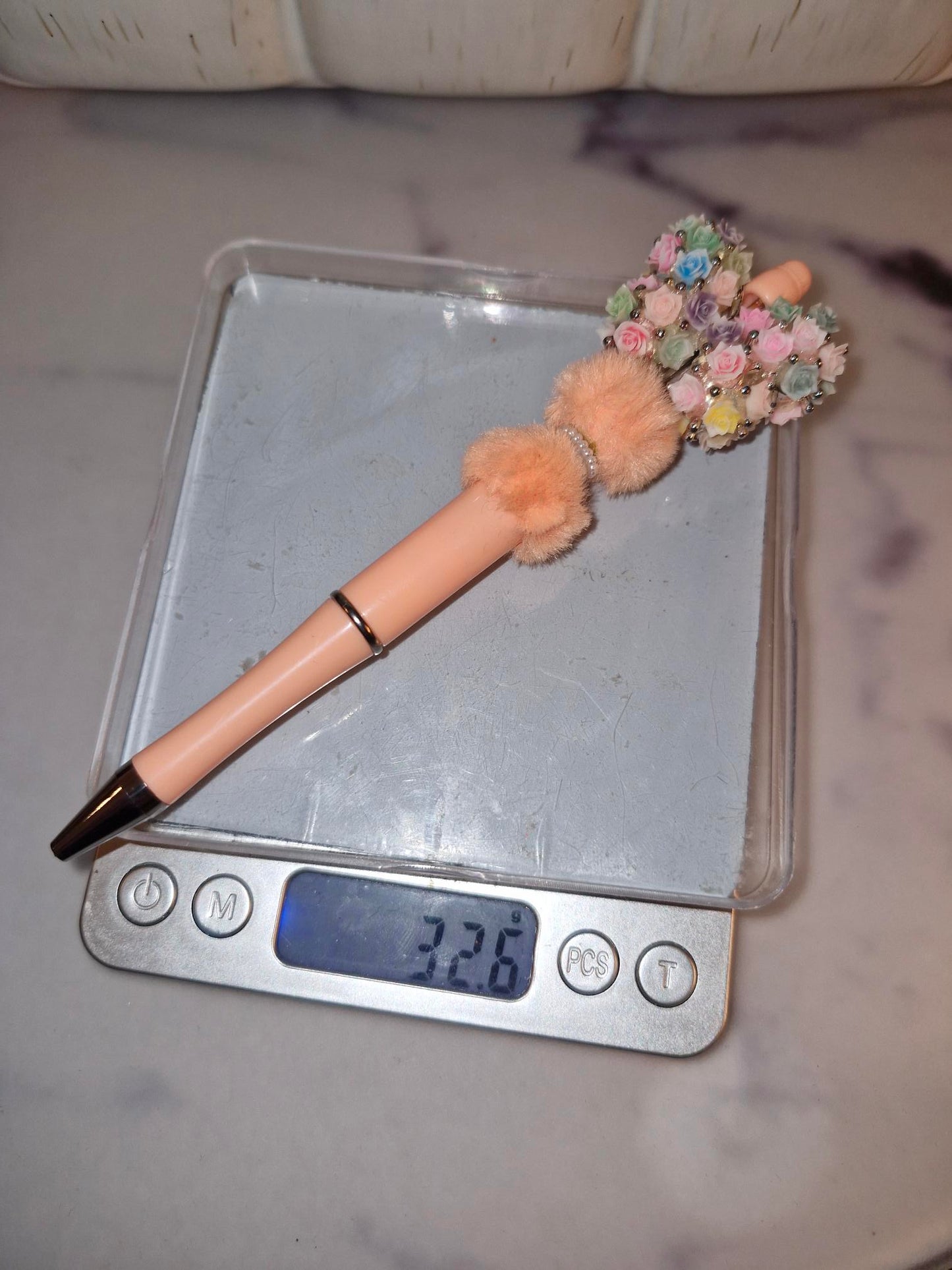 Custom Ballpoint Pen - Peach Flower Butterfly