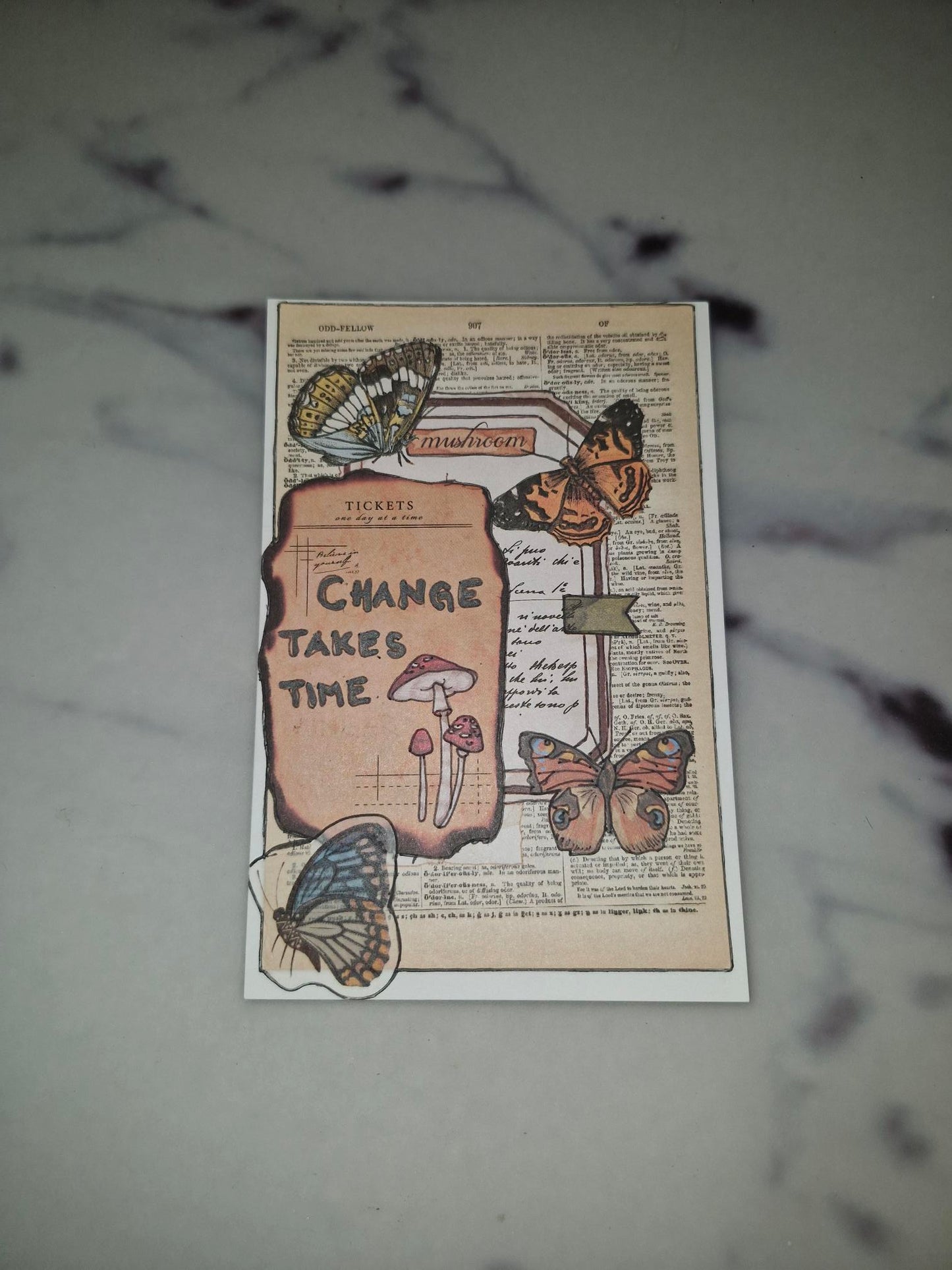Unique Handmade Greeting Card "Change"