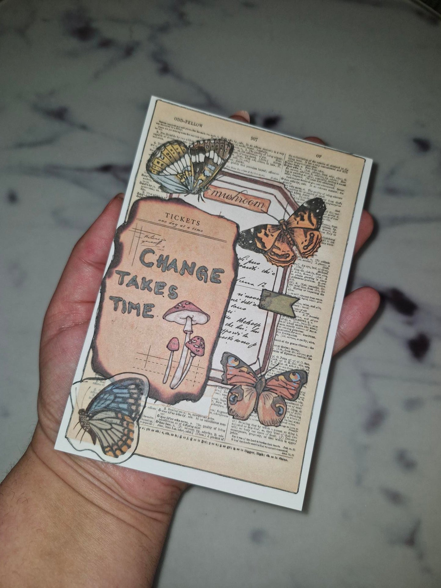 Unique Handmade Greeting Card "Change"
