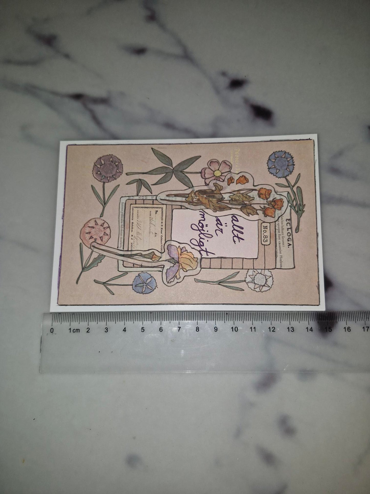 Unique Handmade Greeting Card "Allt"