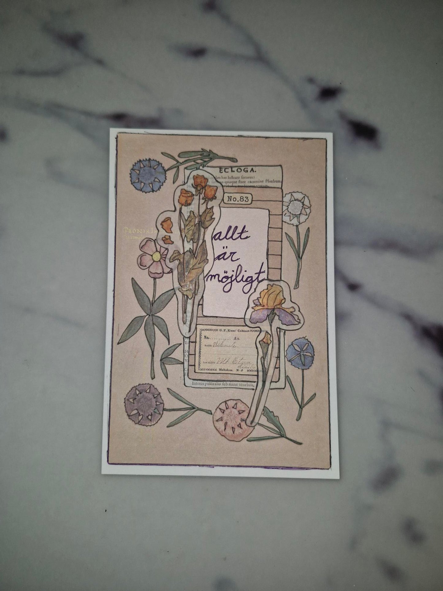 Unique Handmade Greeting Card "Allt"