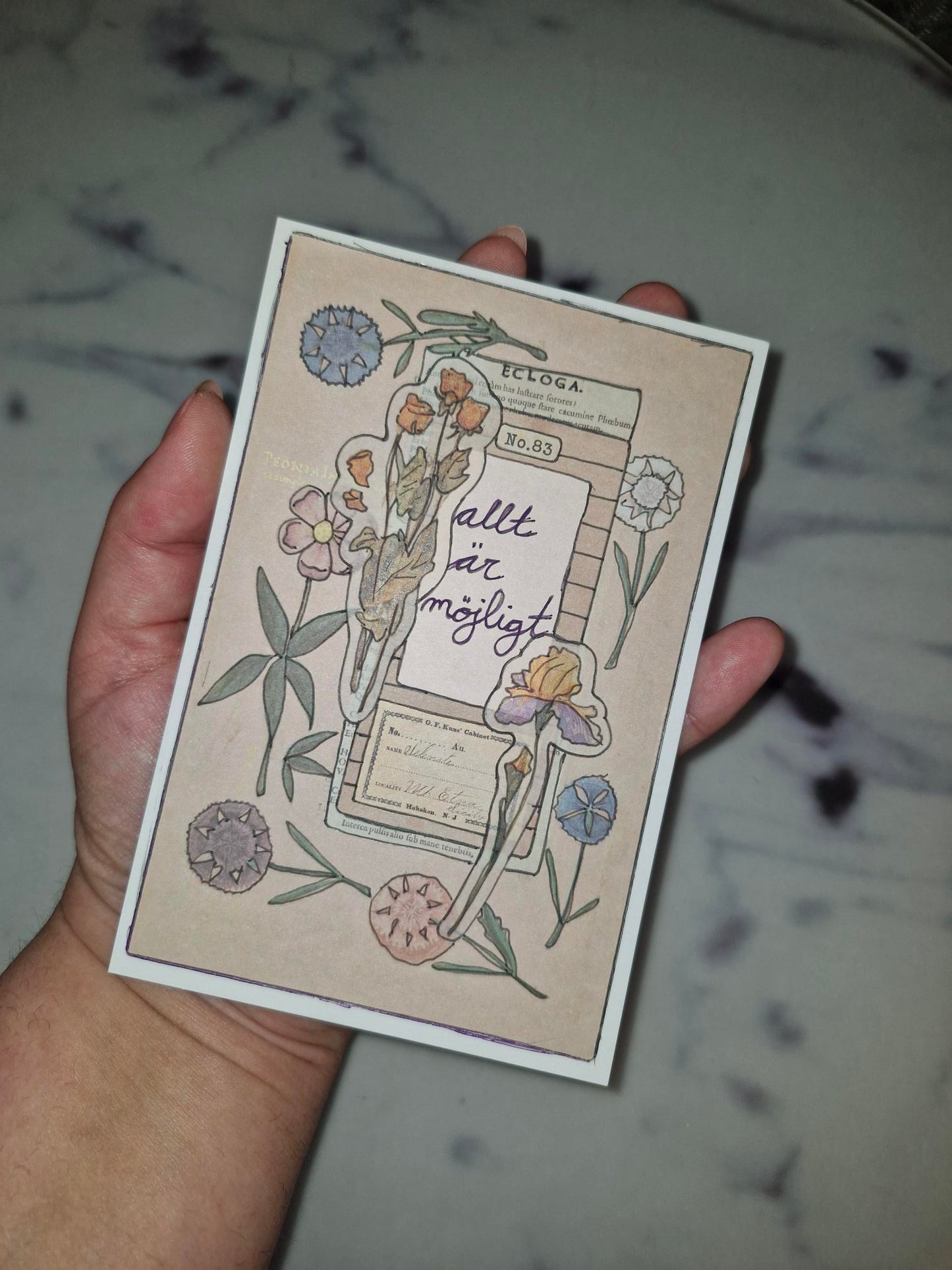 Unique Handmade Greeting Card "Allt"