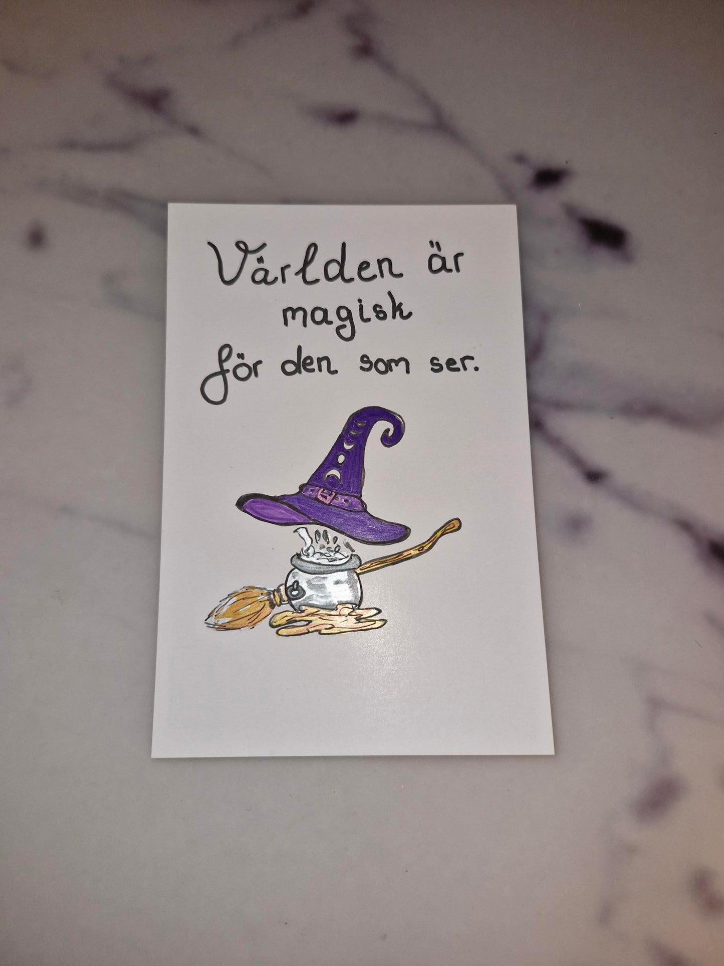 Unique Handmade Greeting Card "Världen"
