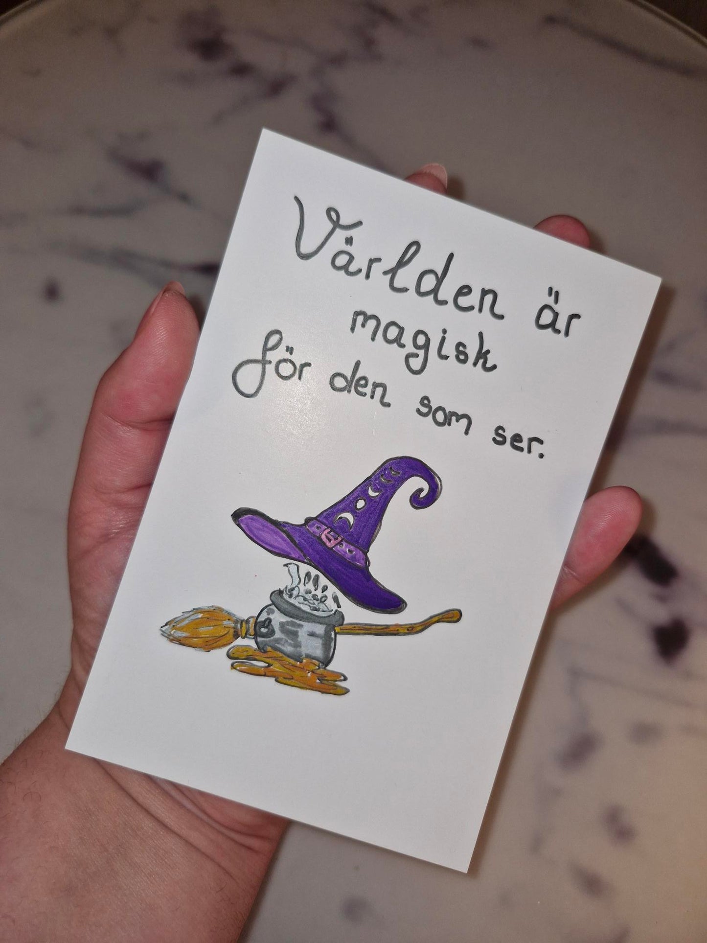 Unique Handmade Greeting Card "Världen"