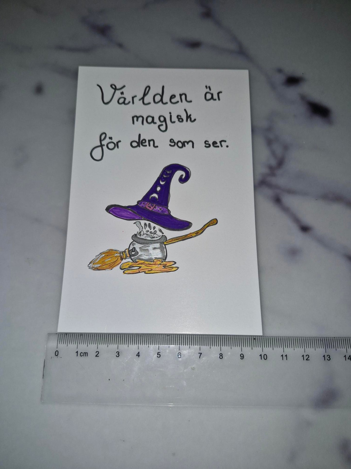 Unique Handmade Greeting Card "Världen"
