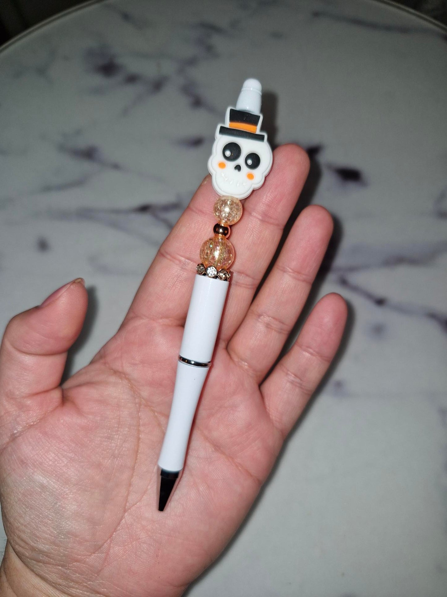 Custom Ballpoint Pen - Rosé Skull